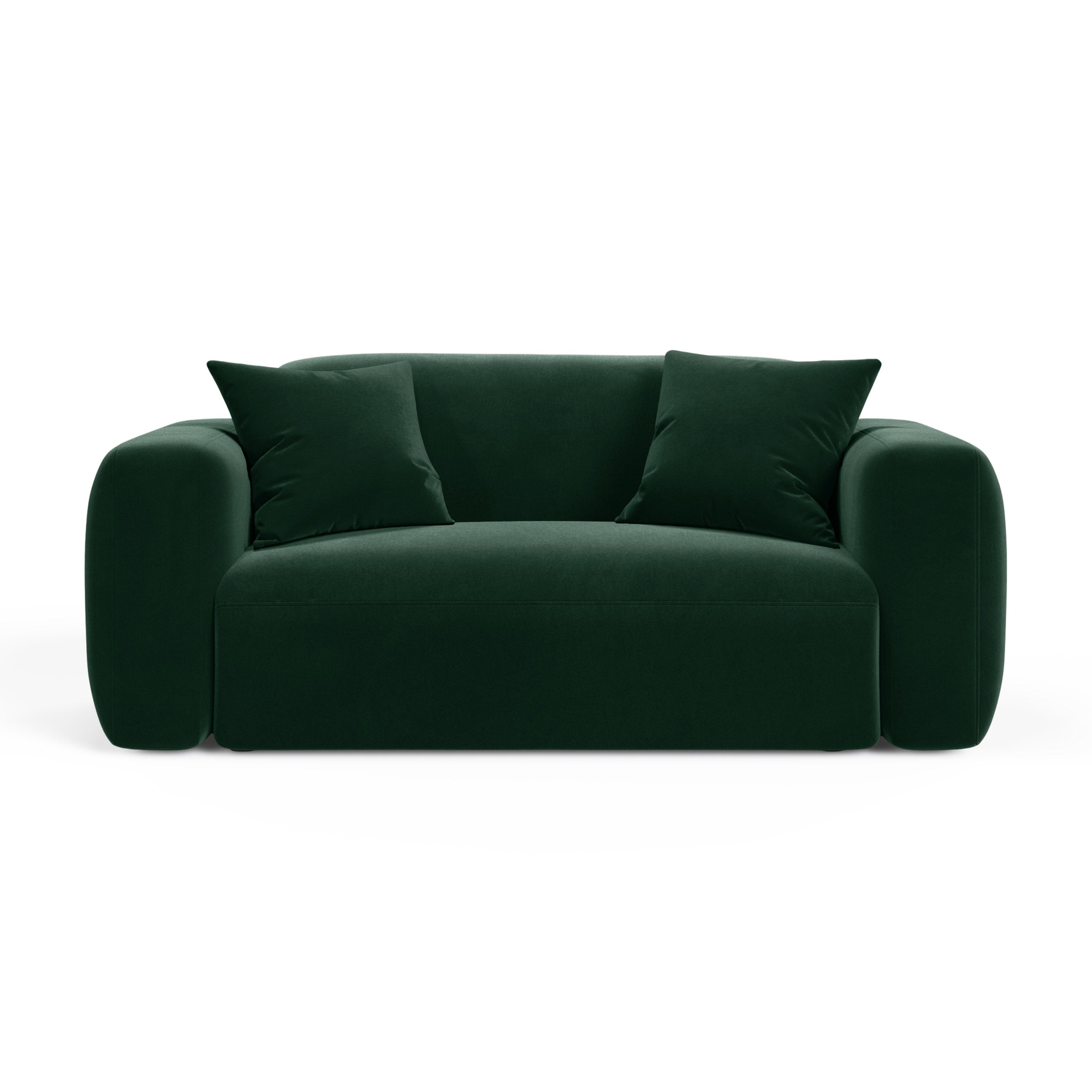 Sofa sametová 2-osobová STRINO lahvově zelená