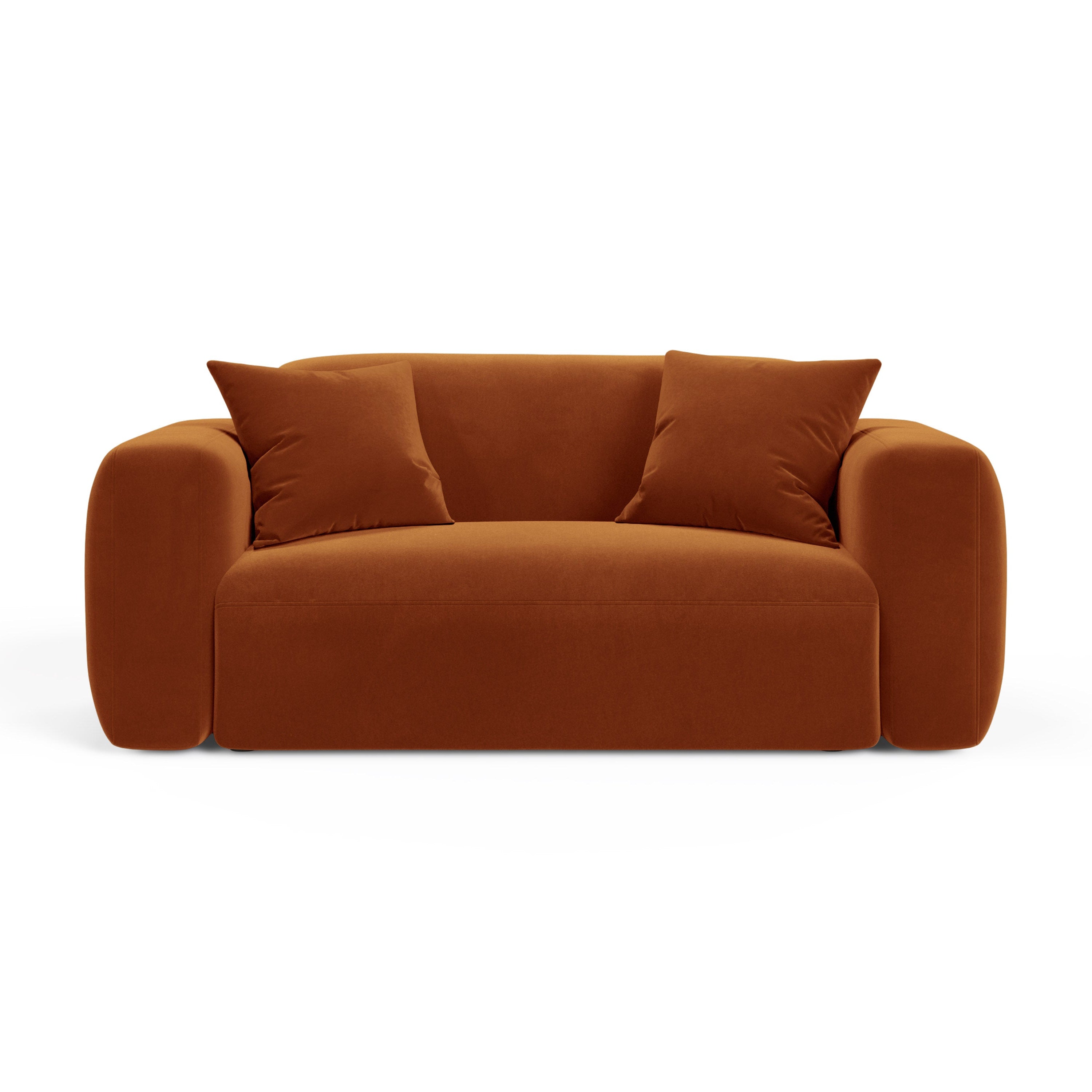 Sofa sametová 2-osobová STRINO terakota