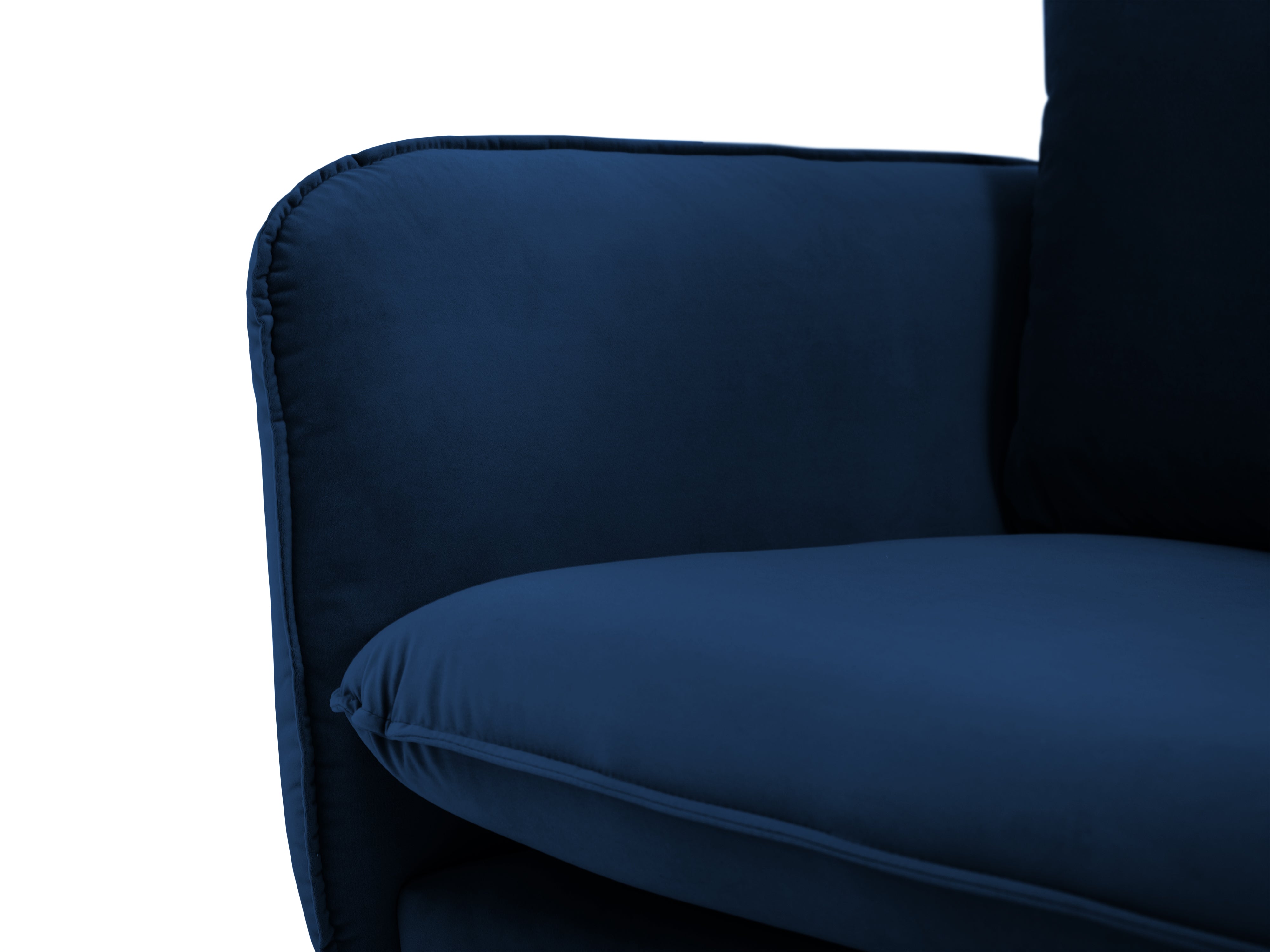 Velvet 2-seater Sofa VIENNA royal blue with a gold base