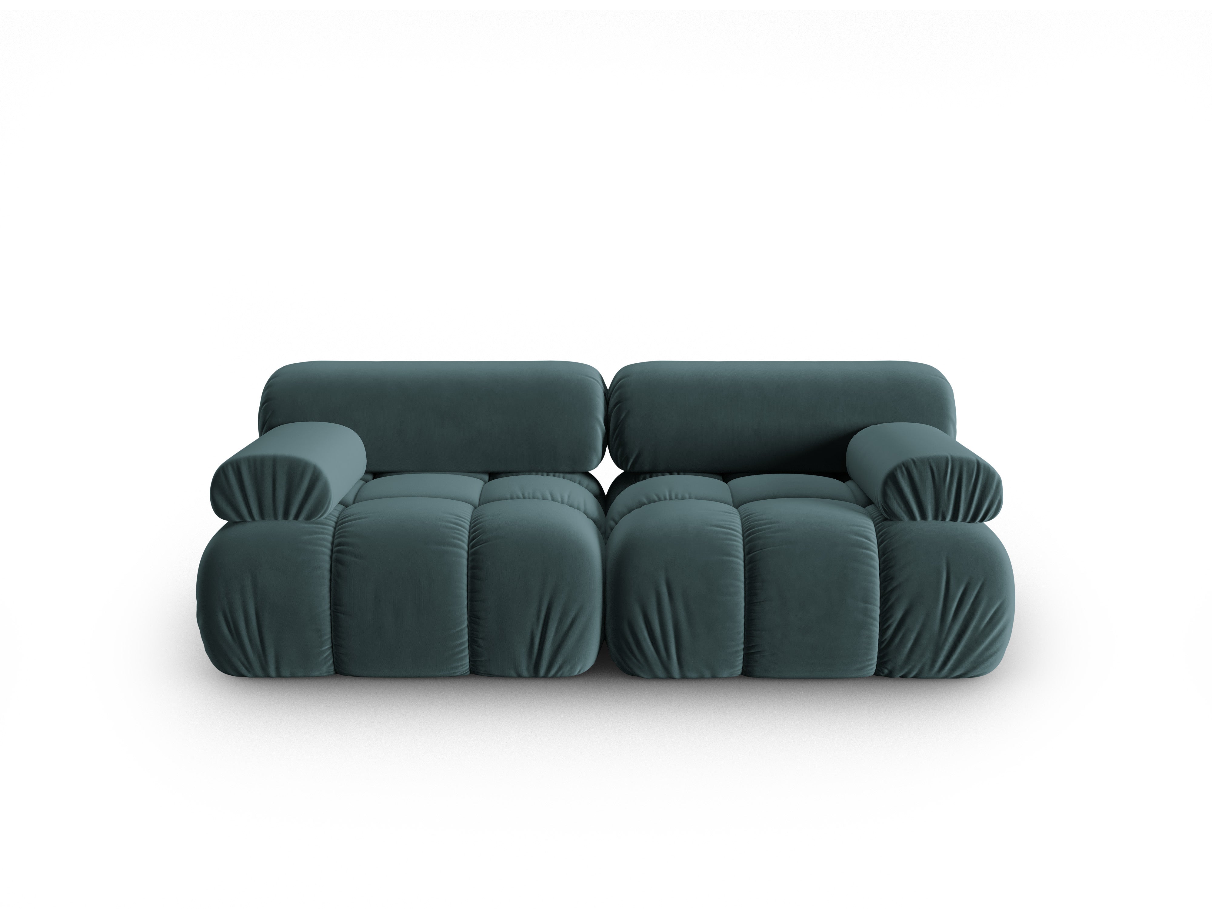 Sofa sametová 2-osobová CORTINA tyrkysová
