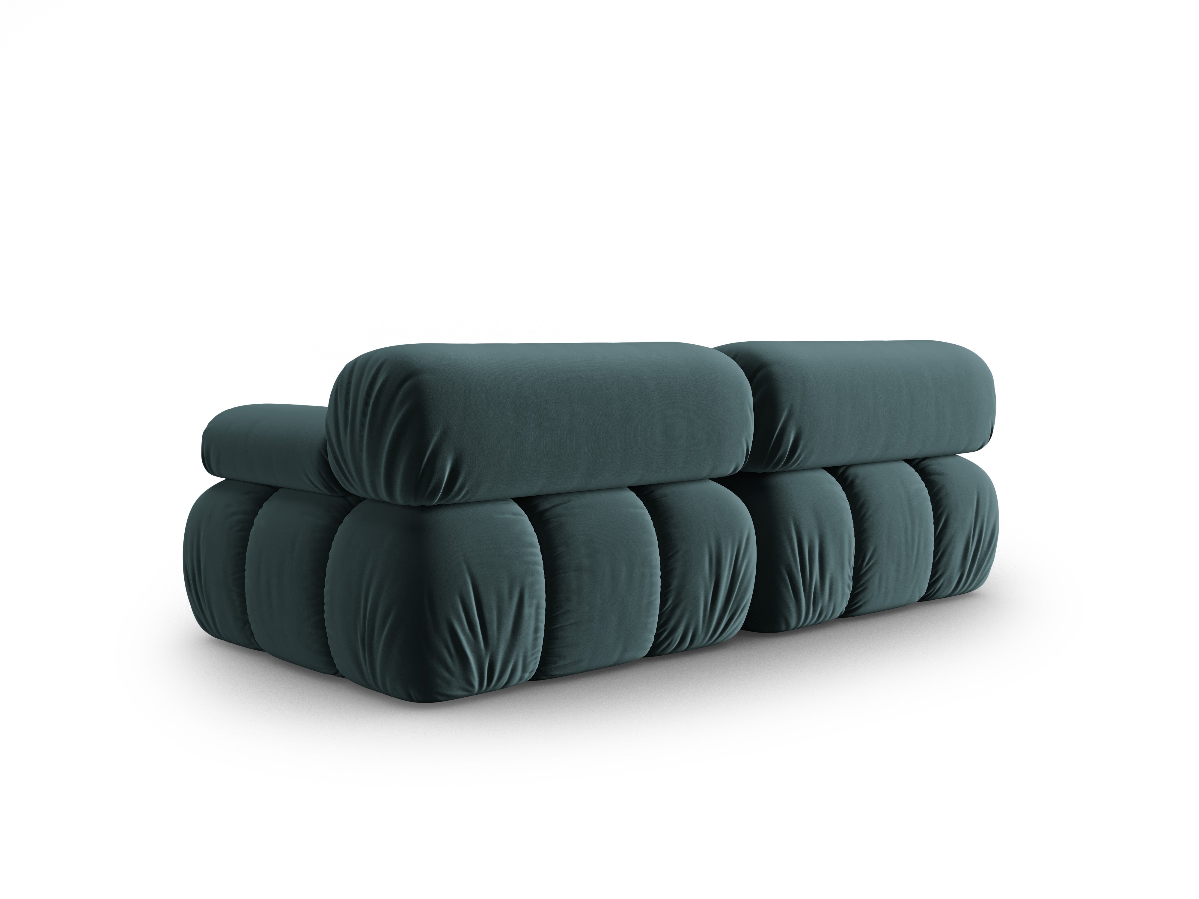 Sofa sametová 2-osobová CORTINA tyrkysová