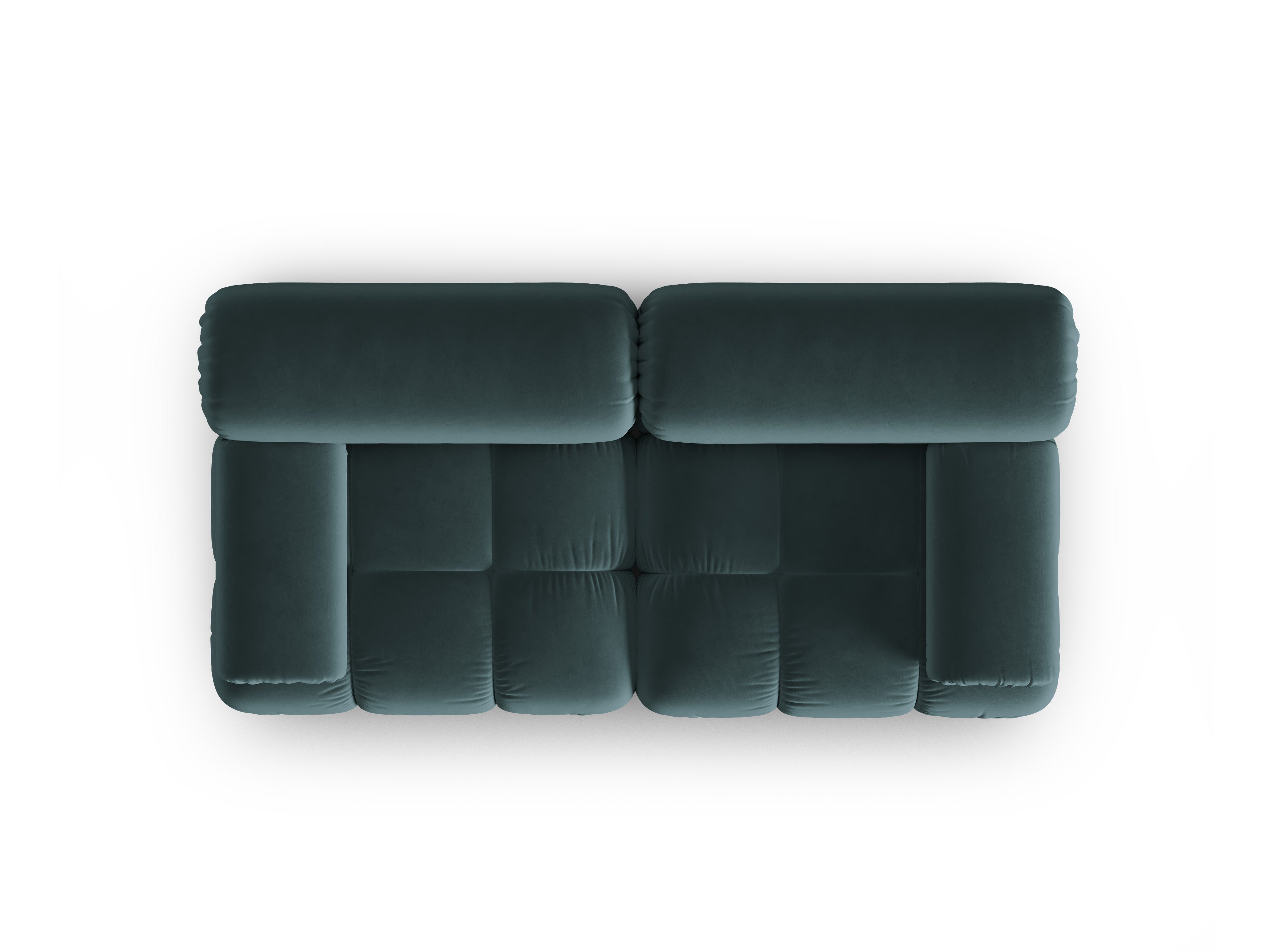 Sofa sametová 2-osobová CORTINA tyrkysová
