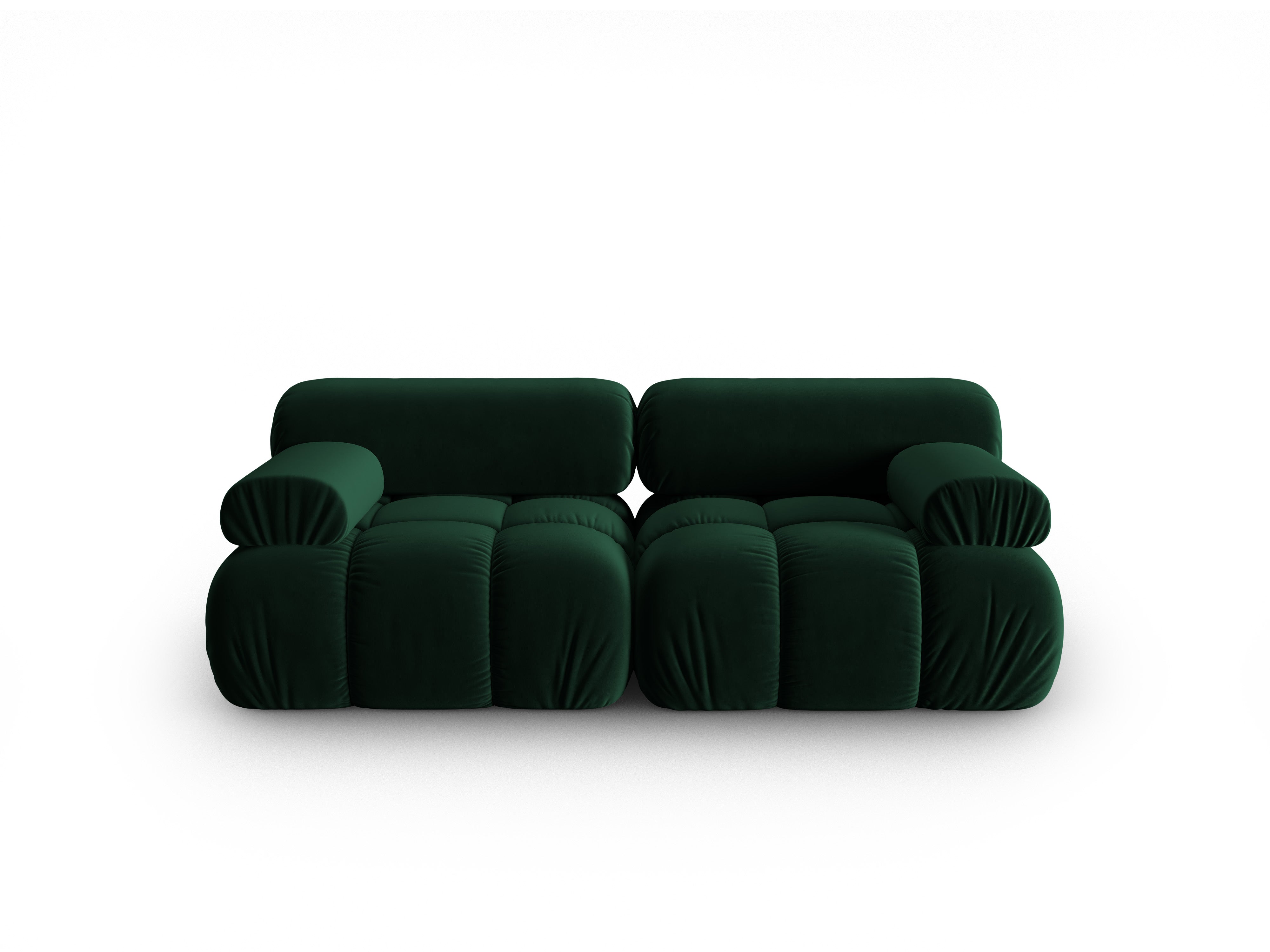 Sofa sametová 2-osobová CORTINA lahvově zelená