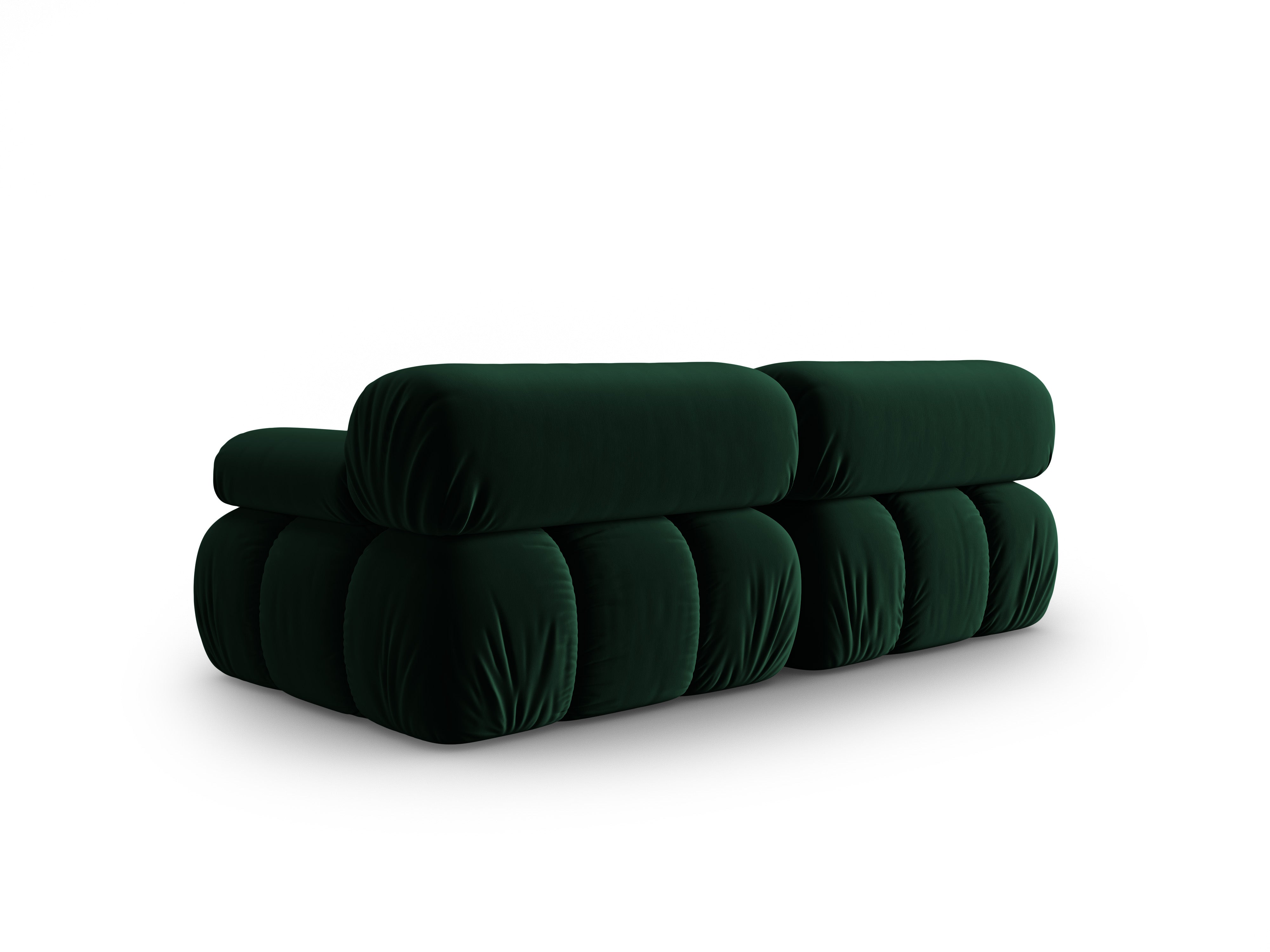 Sofa sametová 2-osobová CORTINA lahvově zelená
