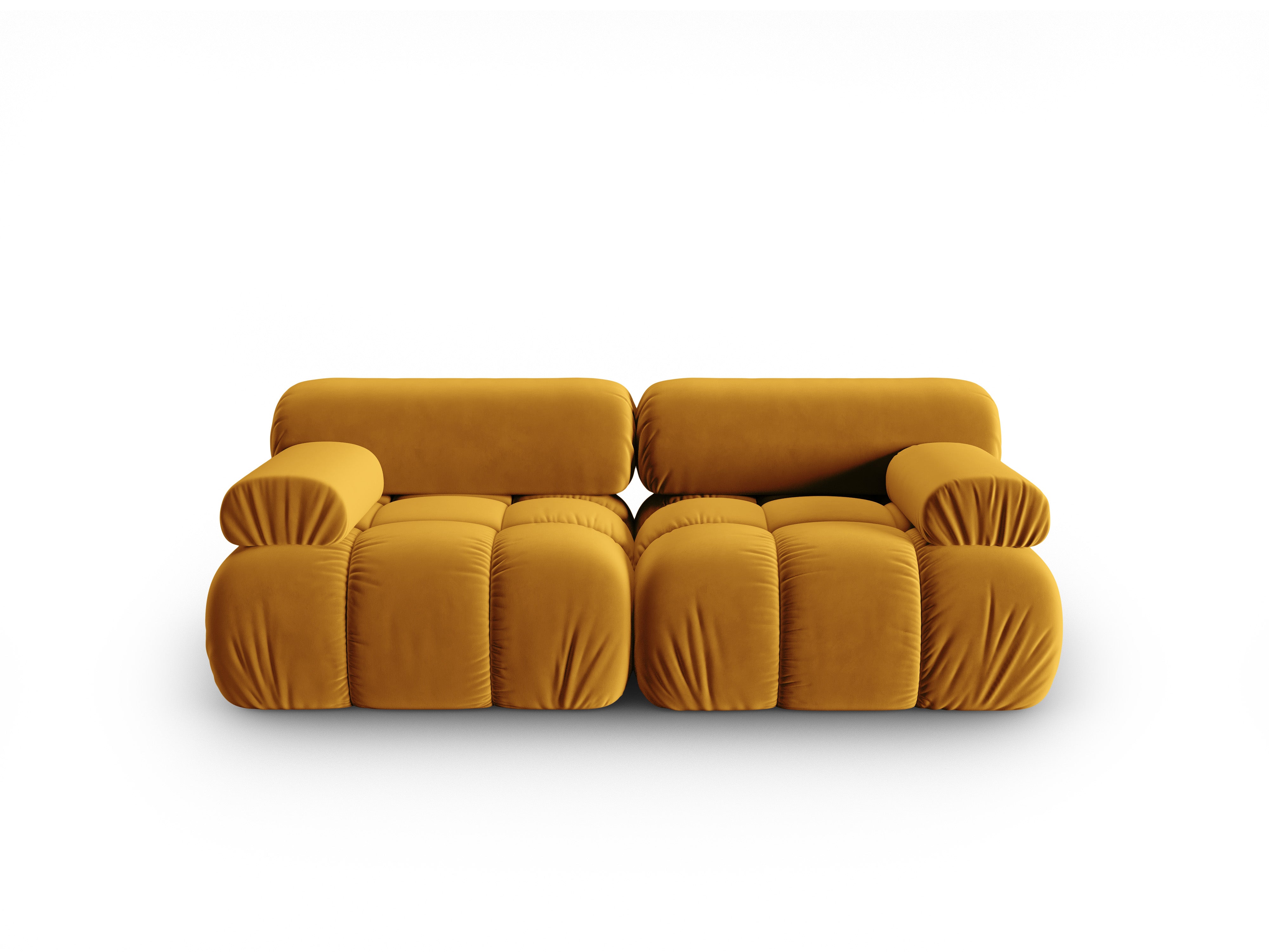 Sofa sametová 2-osobová CORTINA žlutá