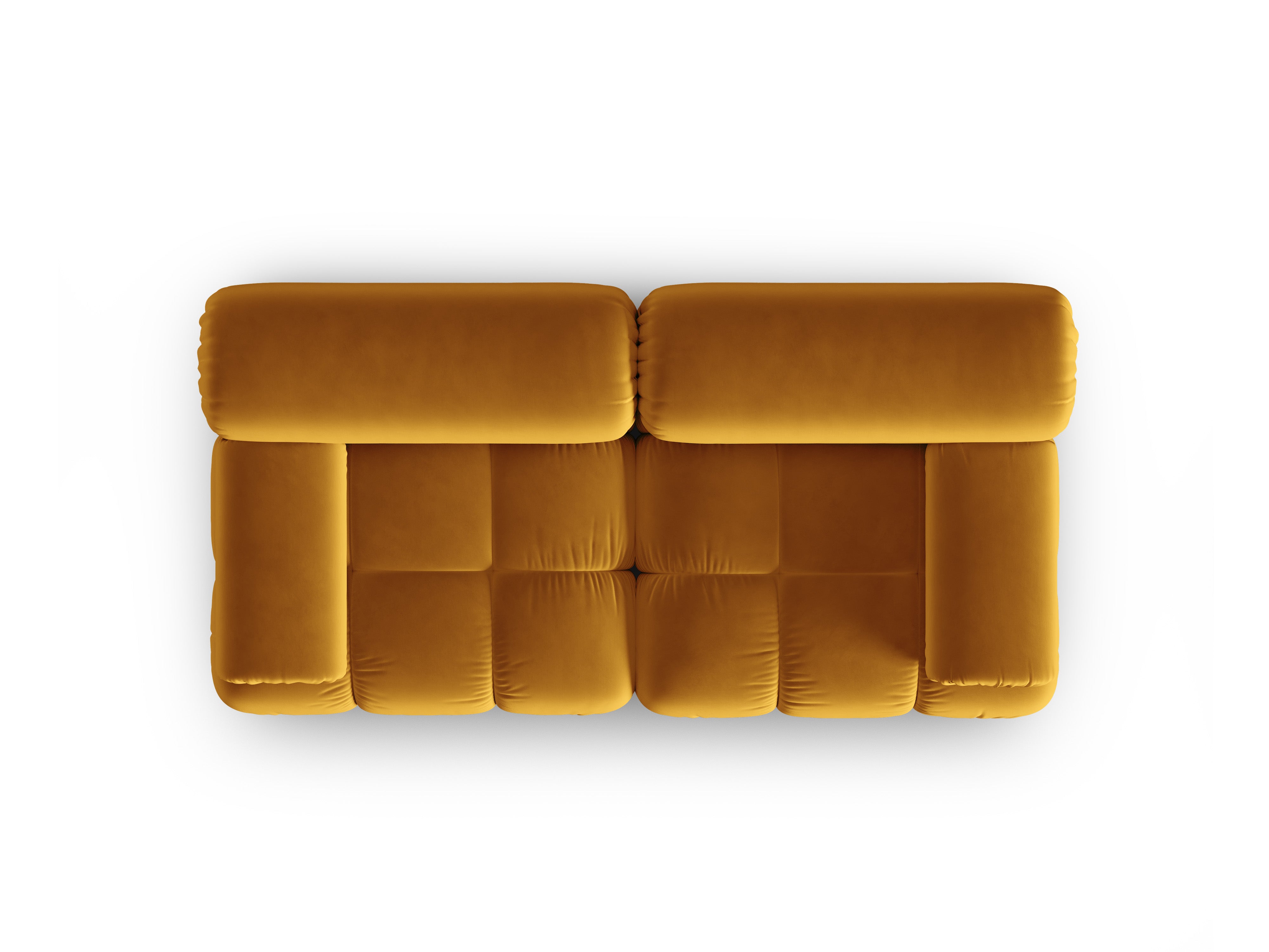 Sofa sametová 2-osobová CORTINA žlutá