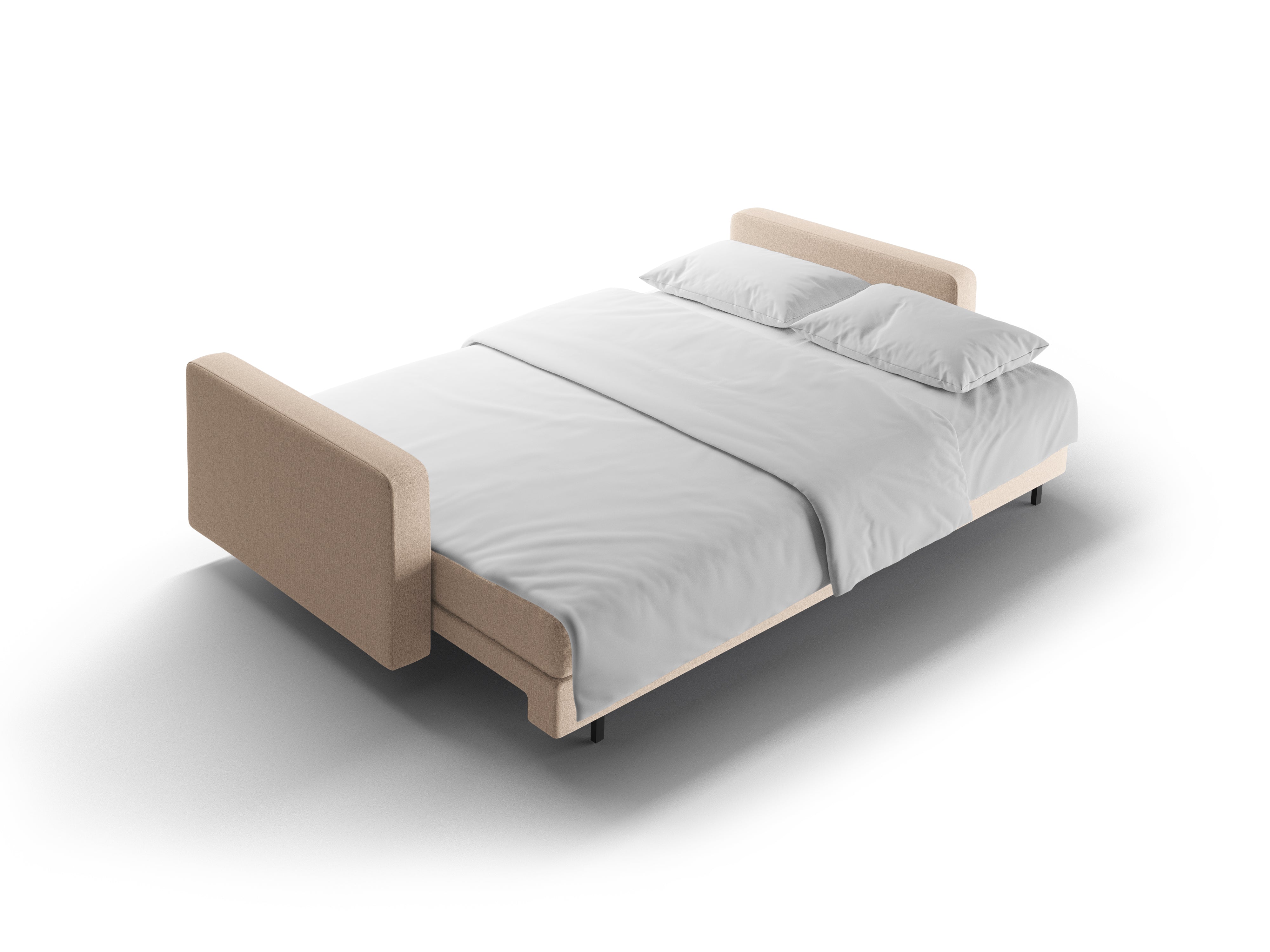 3-seater sofa with sleeping function BALI beige with black base