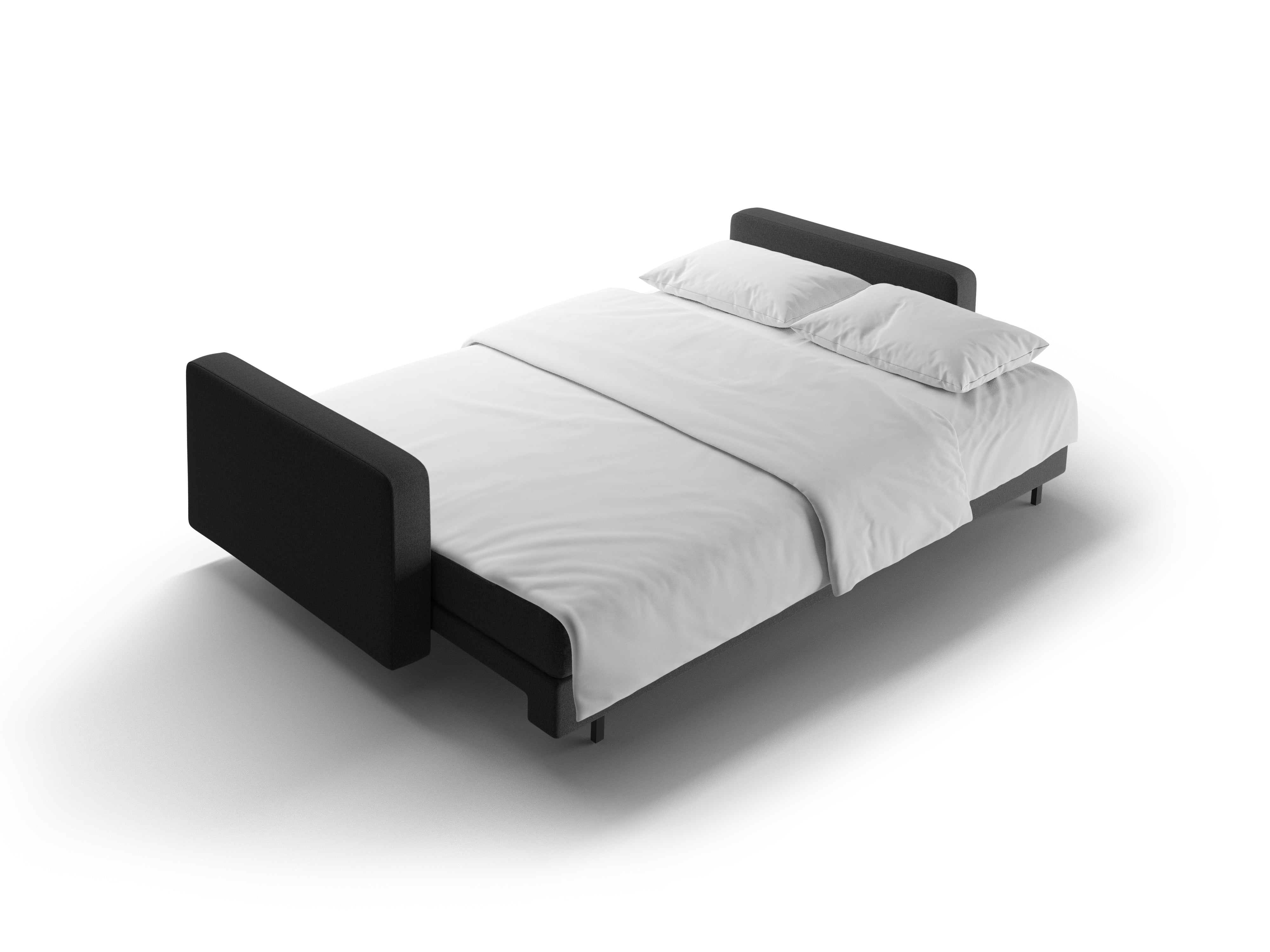 Pohovka pro 3 osoby s funkcí spaní BALI tmavě šedá s černým podstavcem