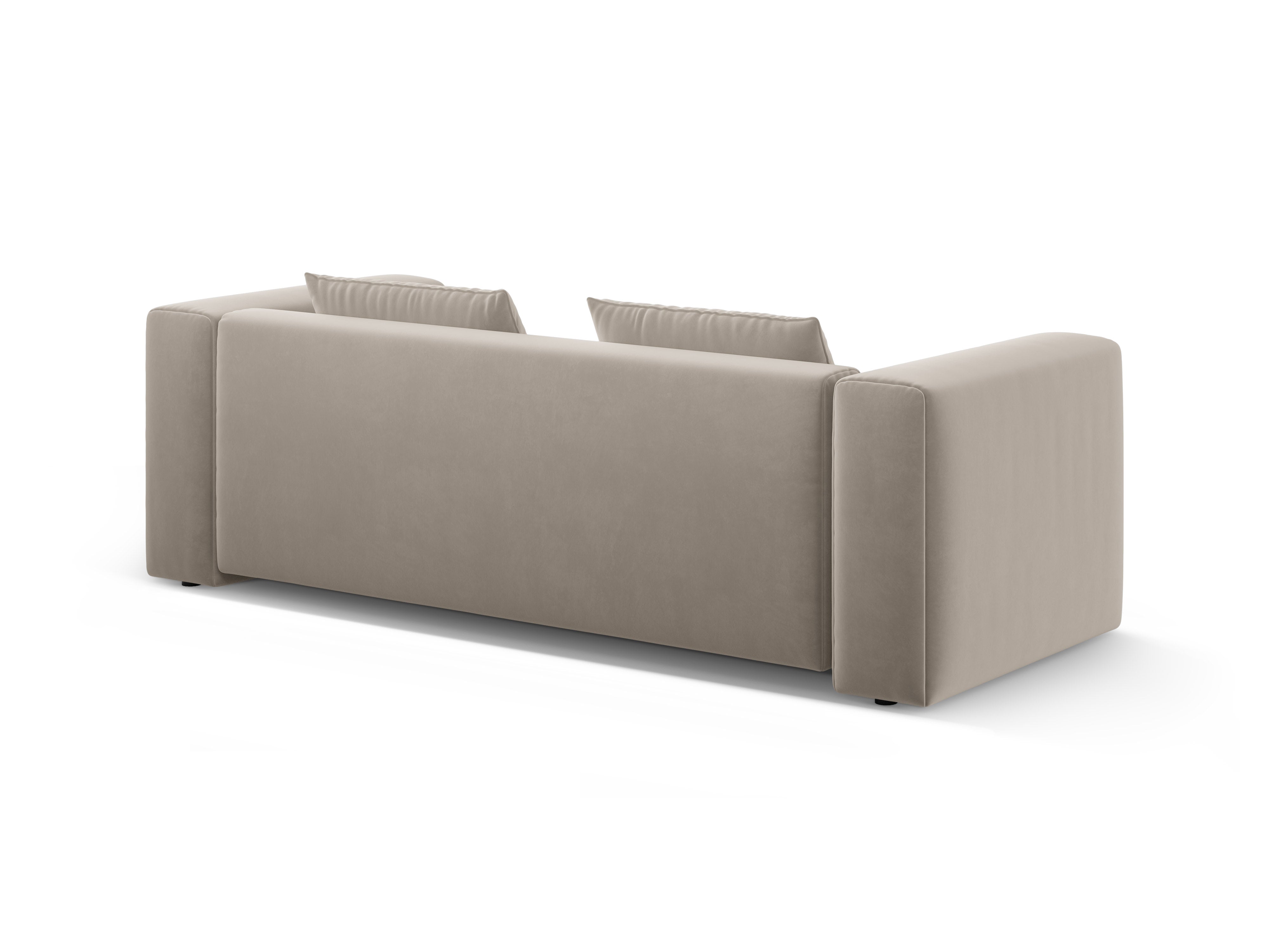 Sofa aksamitna 3-osobowa z funkcją spania VERONA ecru – Cosmopolitan Design