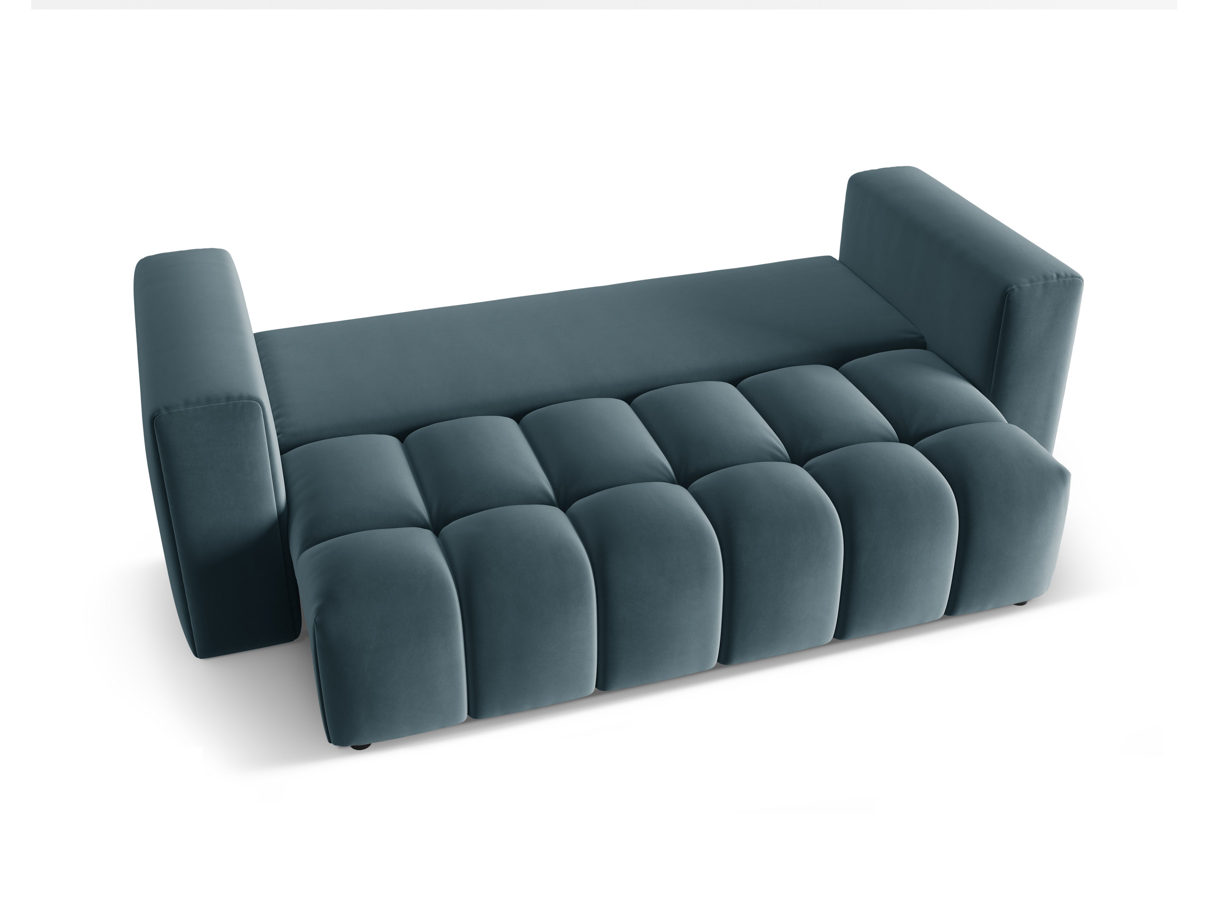Sofa aksamitna 3-osobowa z funkcją spania VERONA niebieski