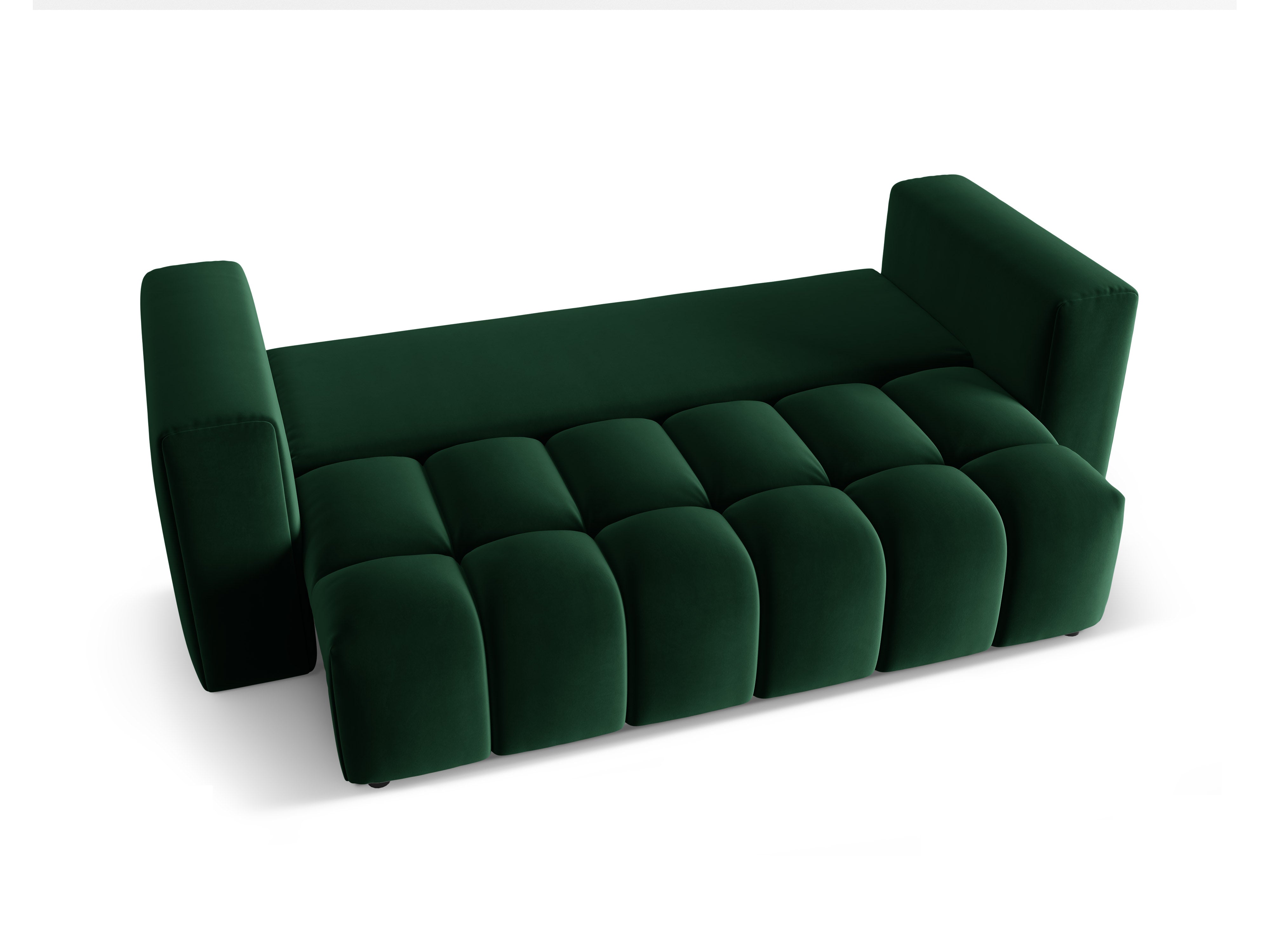 Sofa aksamitna 3-osobowa z funkcją spania VERONA butelkowy zielony – Cosmopolitan Design