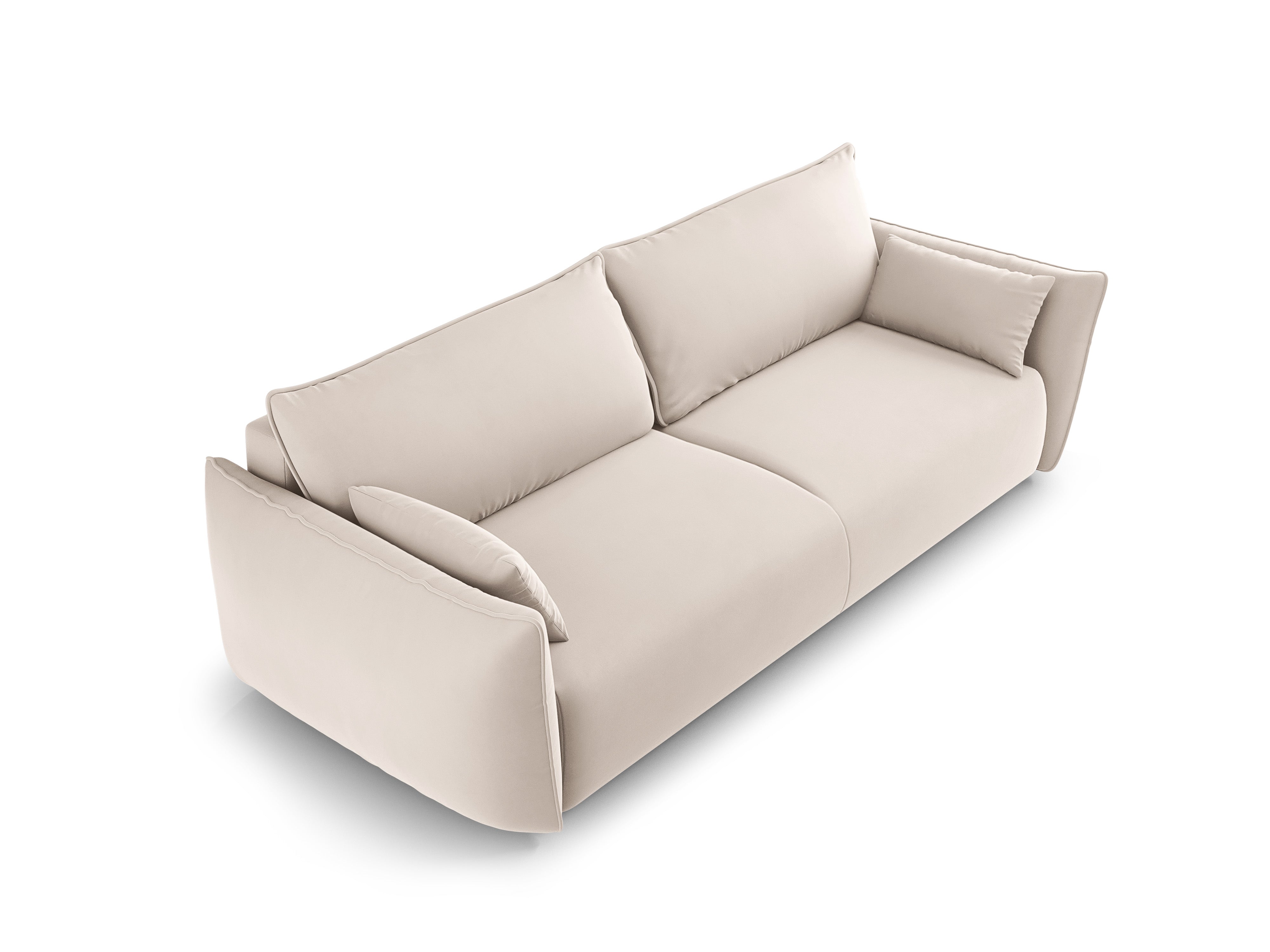 Velvet sofa with sleeping function MATERA beige