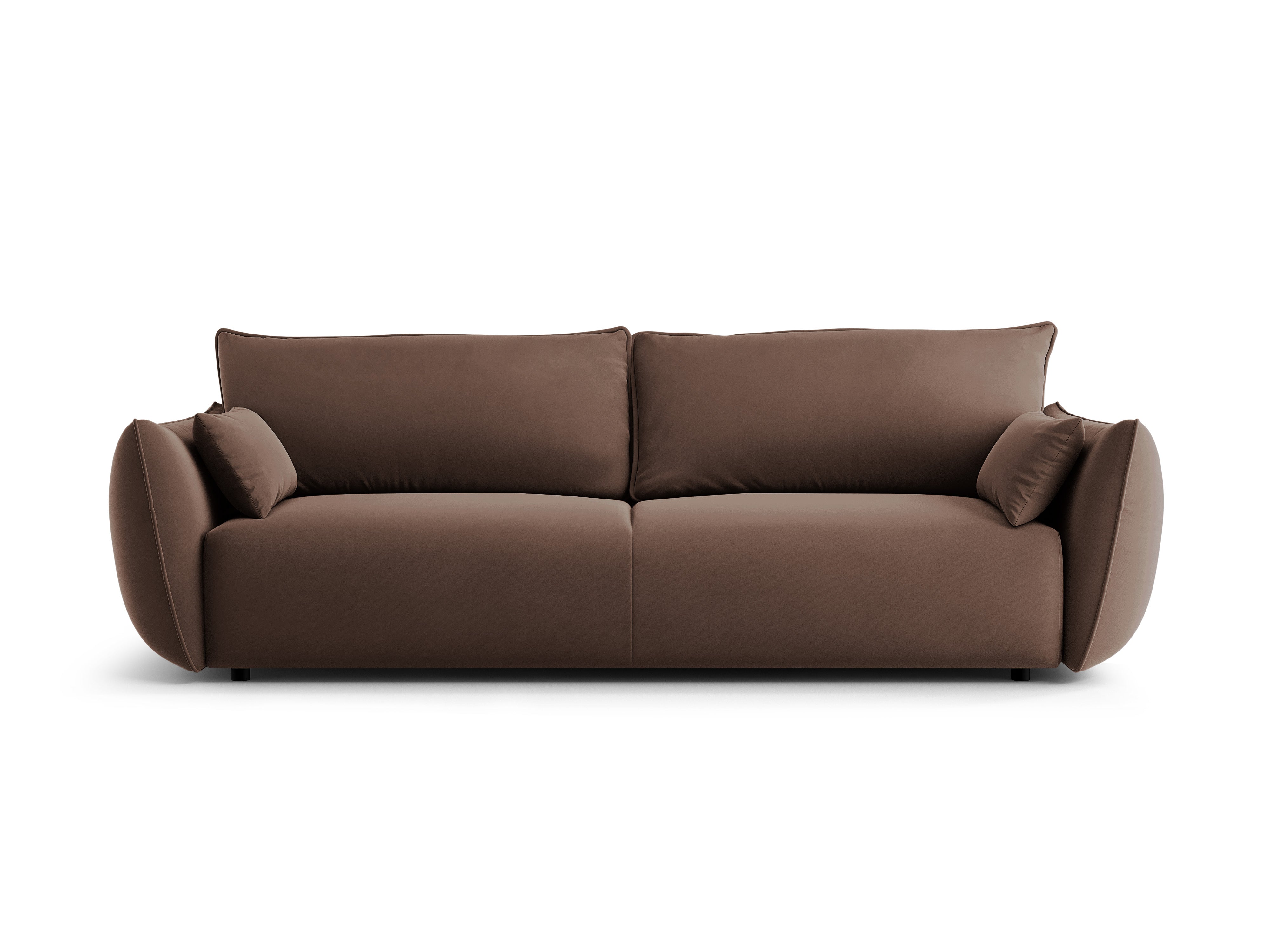 Sofa sametová s funkcí spaní MATERA čokoládová