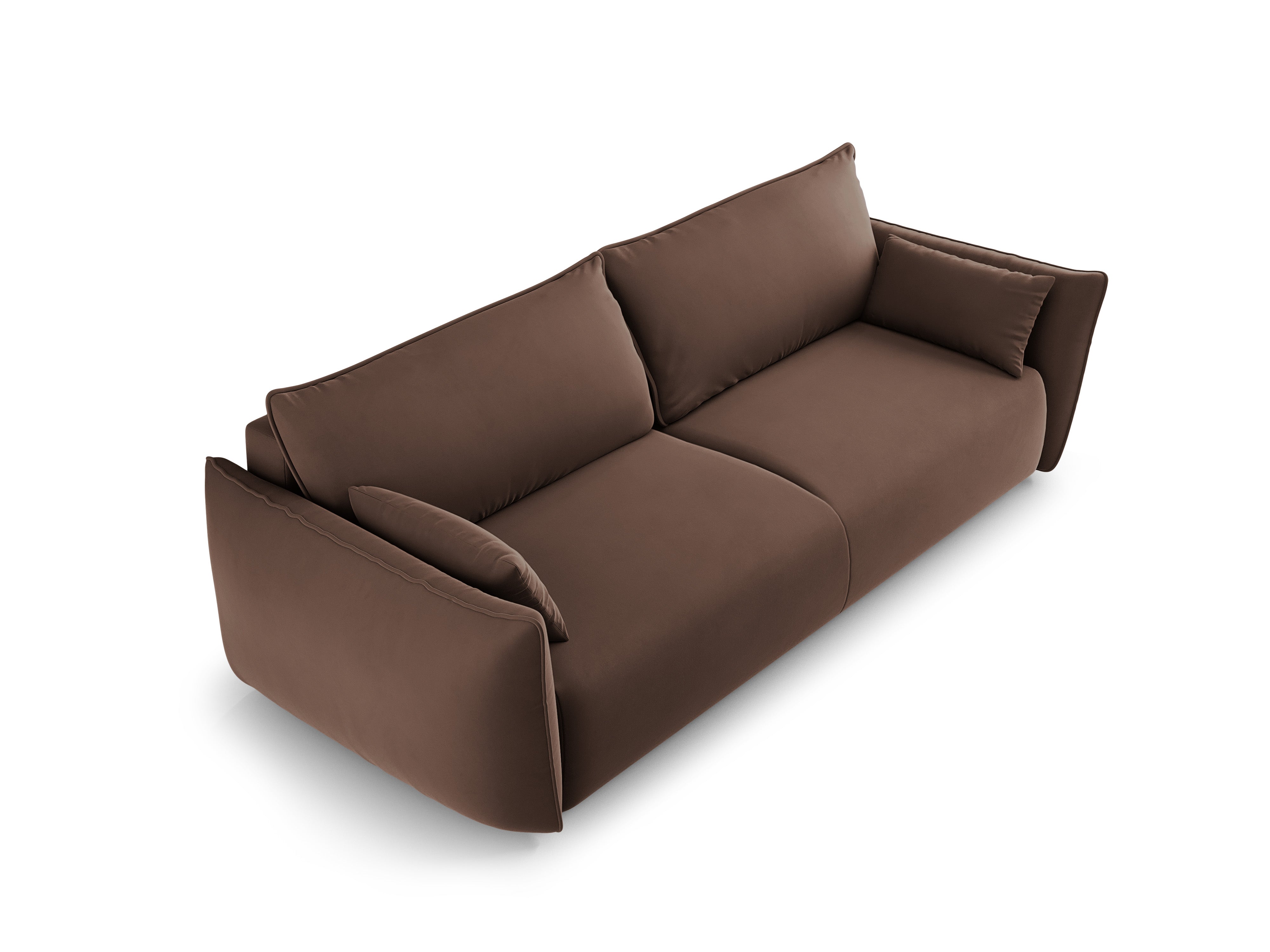 Sofa sametová s funkcí spaní MATERA čokoládová