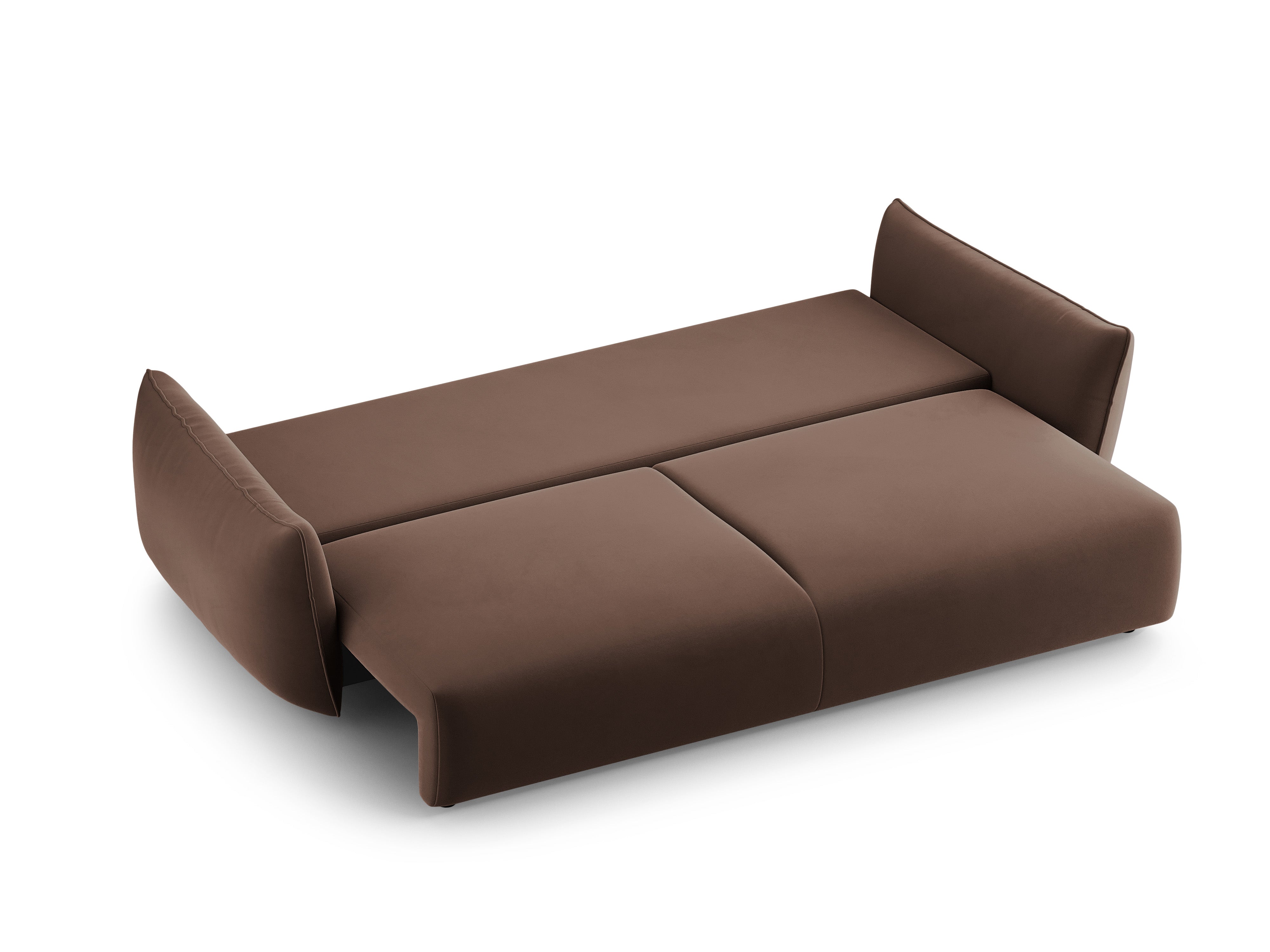 Sofa sametová s funkcí spaní MATERA čokoládová