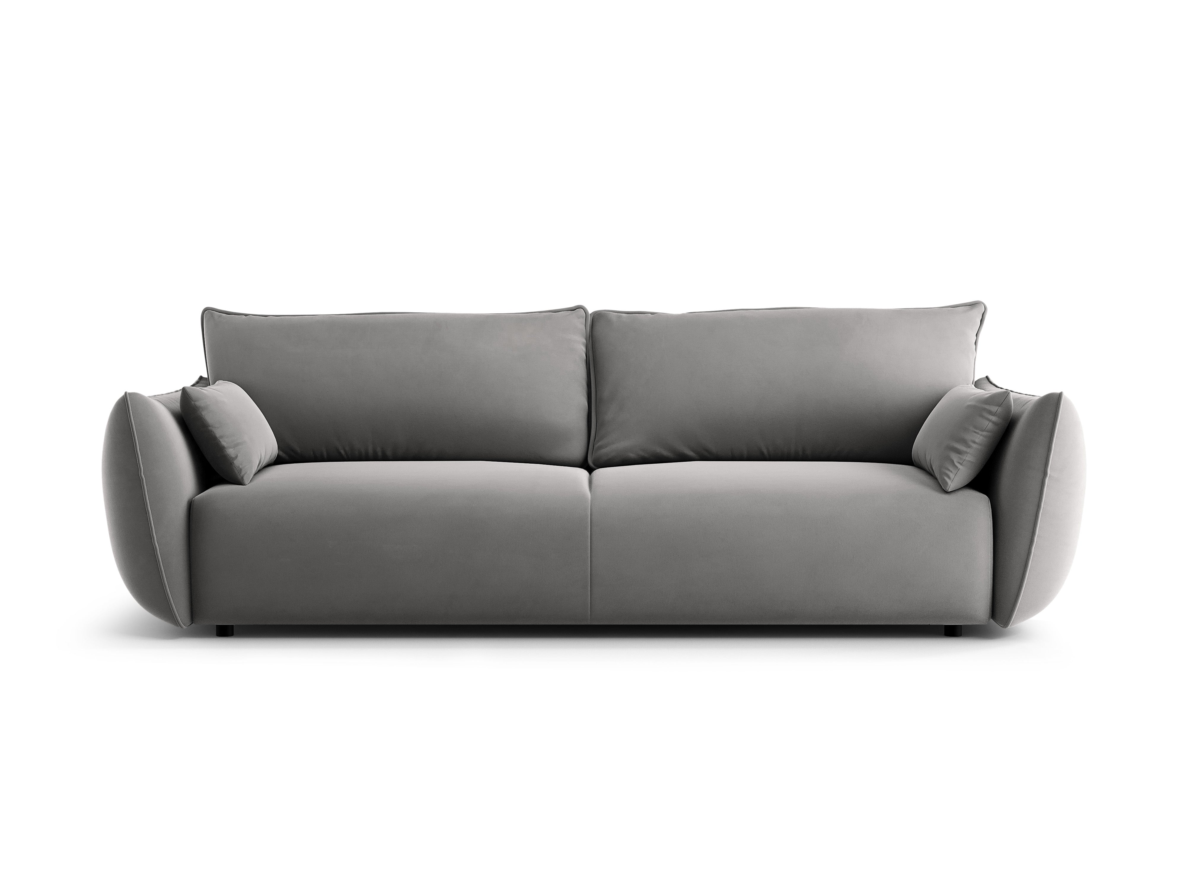 Velvet sofa with a sleeping function MATERA gray