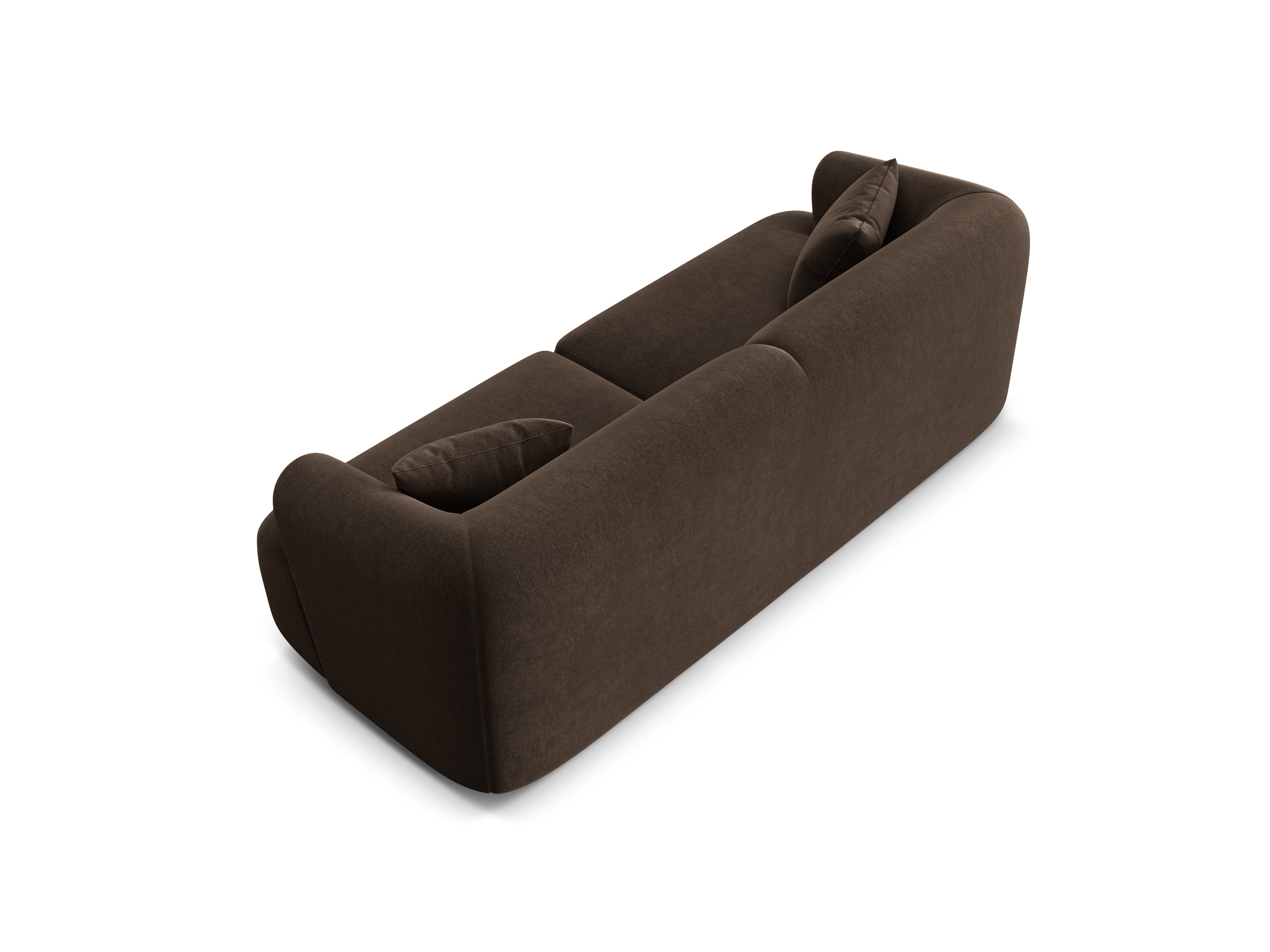 Chocolate 3-Seater Velvet Sofa CAMPI