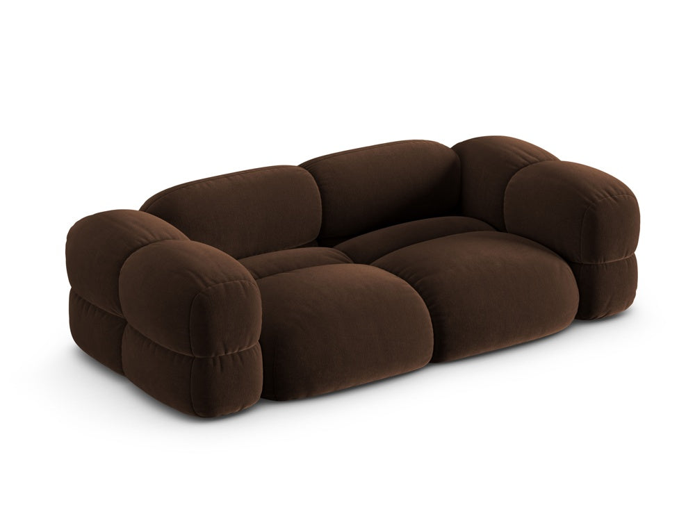 Sofa pro 3 osoby sametová LORETTO čokoládová