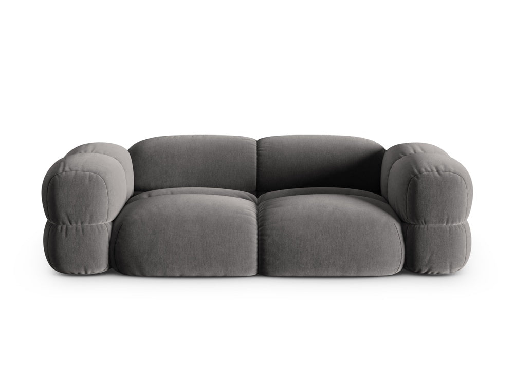 LORETTO gray velvet 3-seater sofa