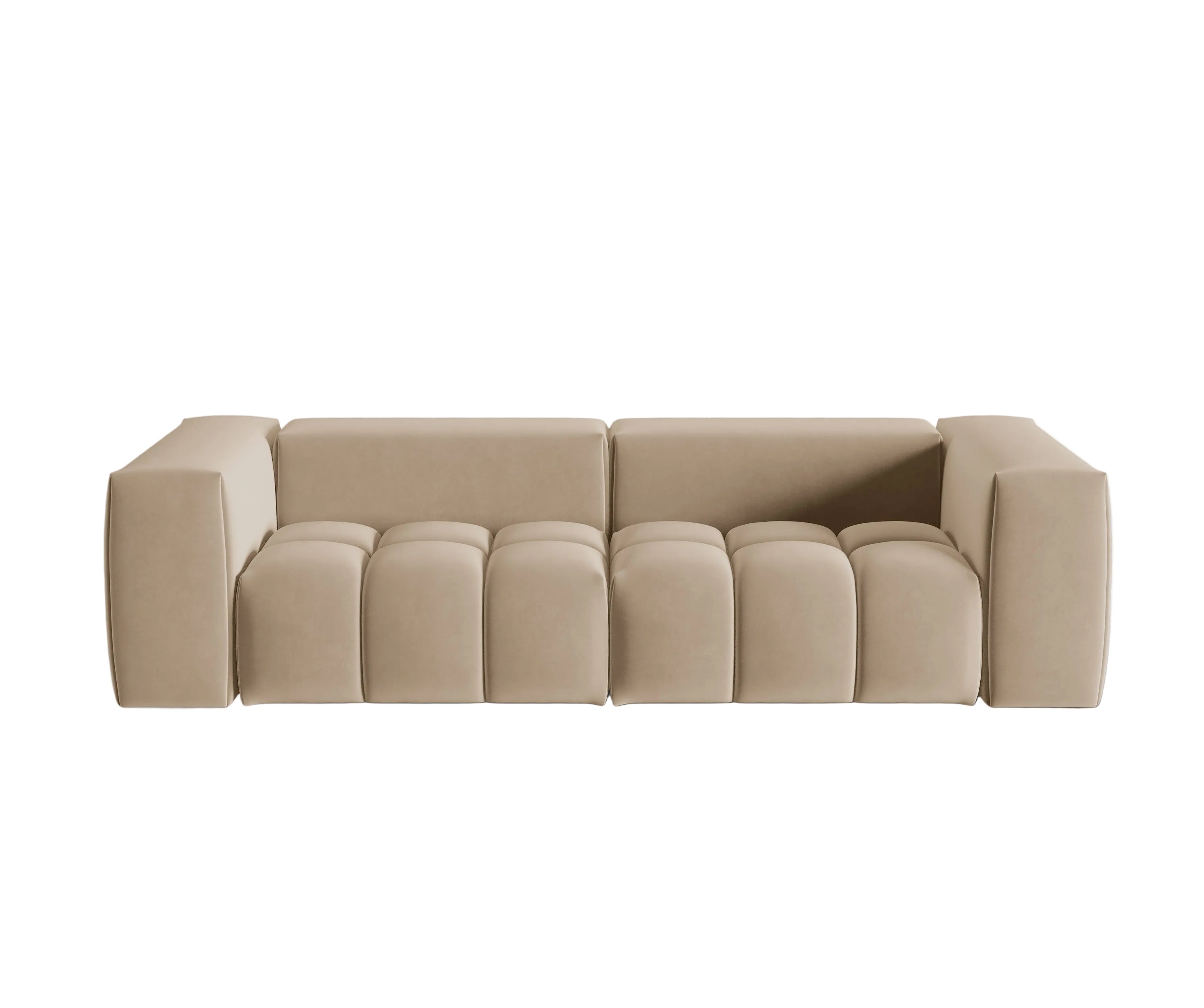 Sofa aksamitna 3-osobowa VERONA piaskowy – Cosmopolitan Design