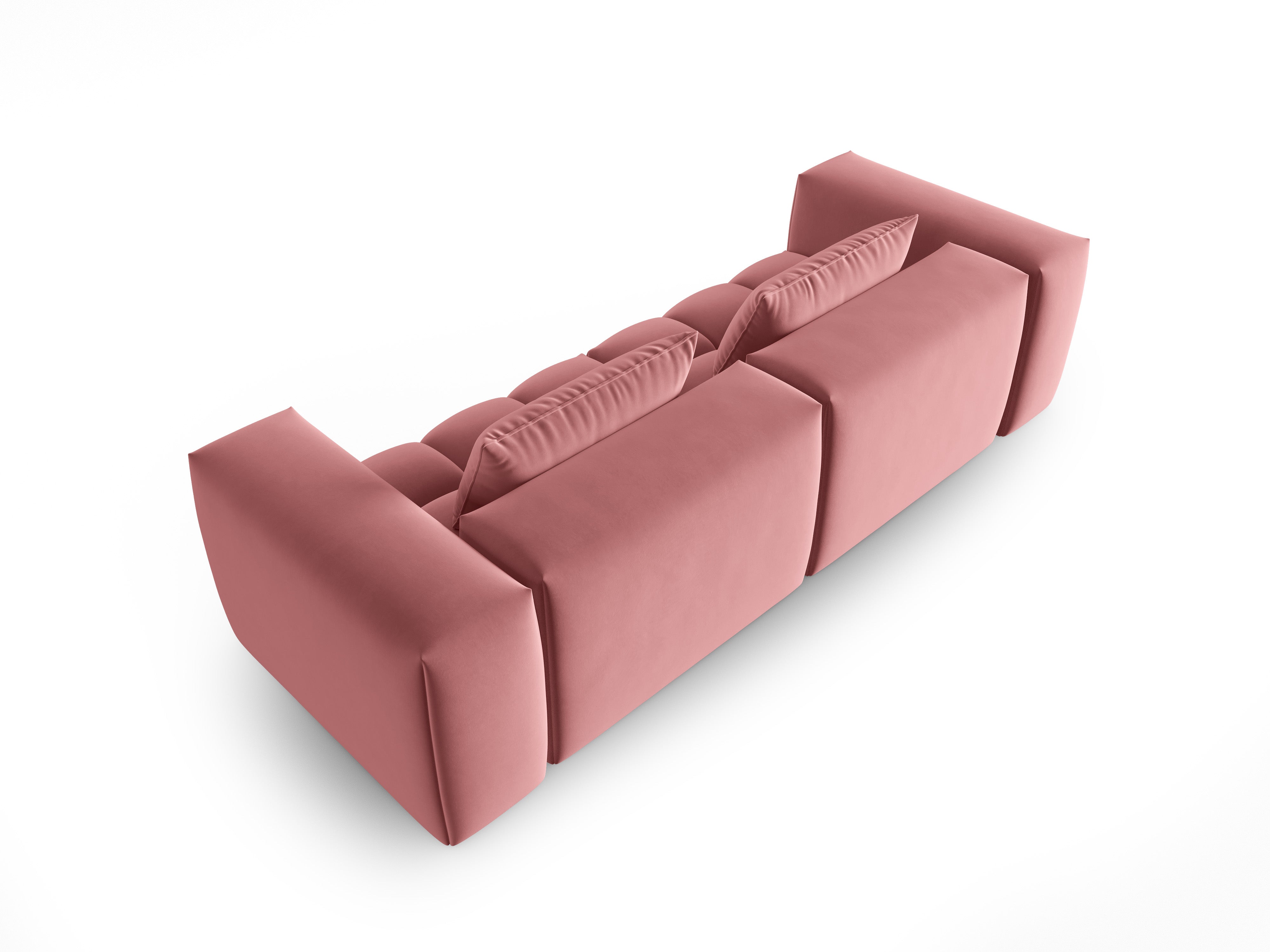 Sofa aksamitna 3-osobowa VERONA różowy flamingo – Cosmopolitan Design
