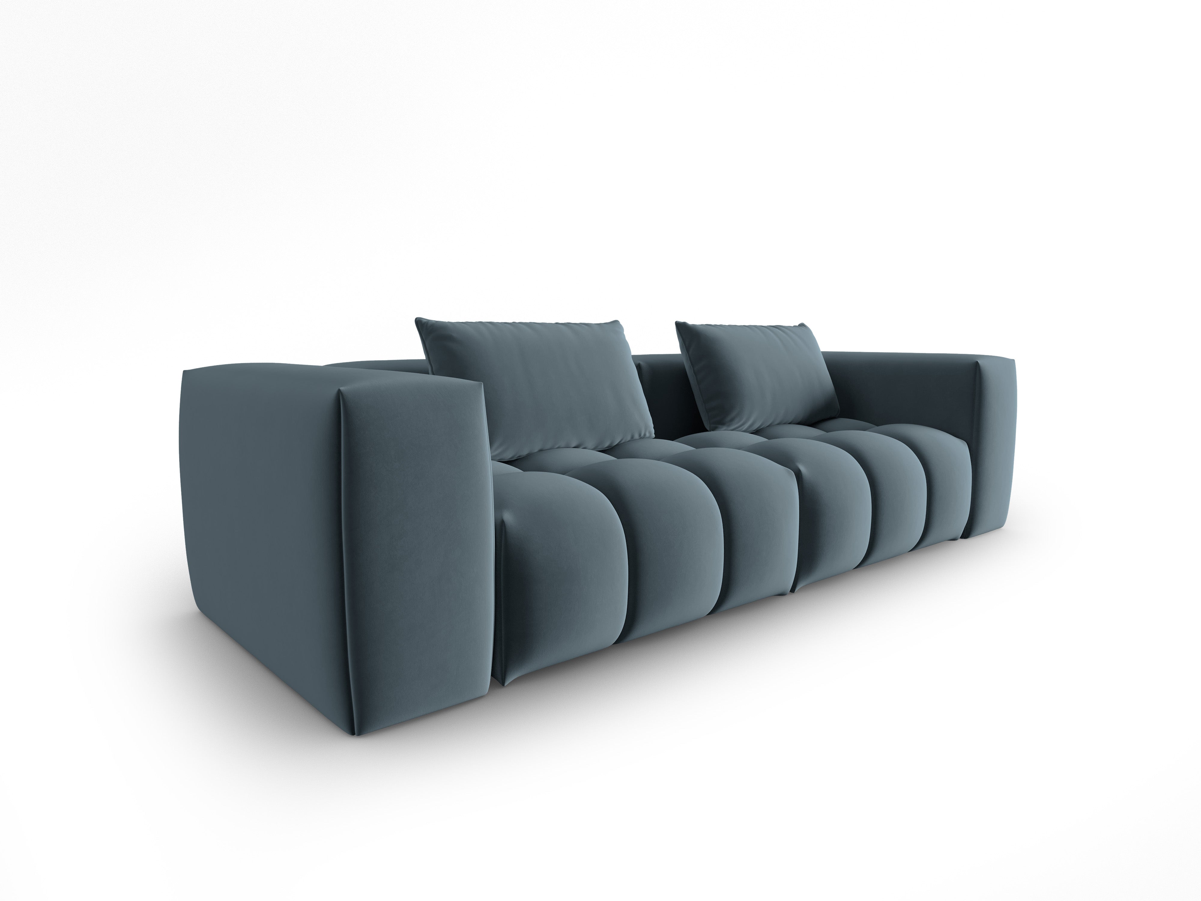 Sofa aksamitna 3-osobowa VERONA niebieski – Cosmopolitan Design