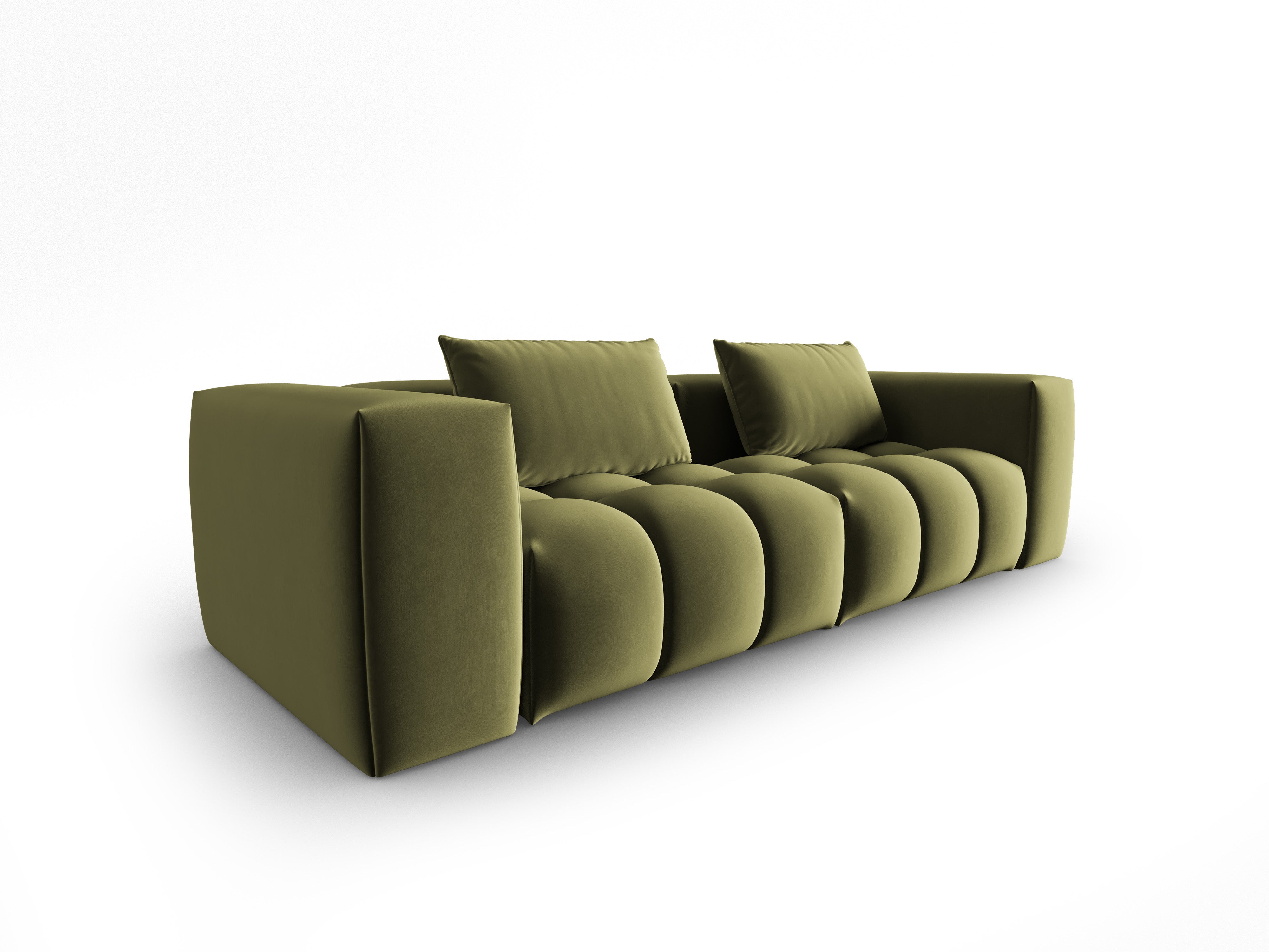 Sofa aksamitna 3-osobowa VERONA jasny zielony – Cosmopolitan Design