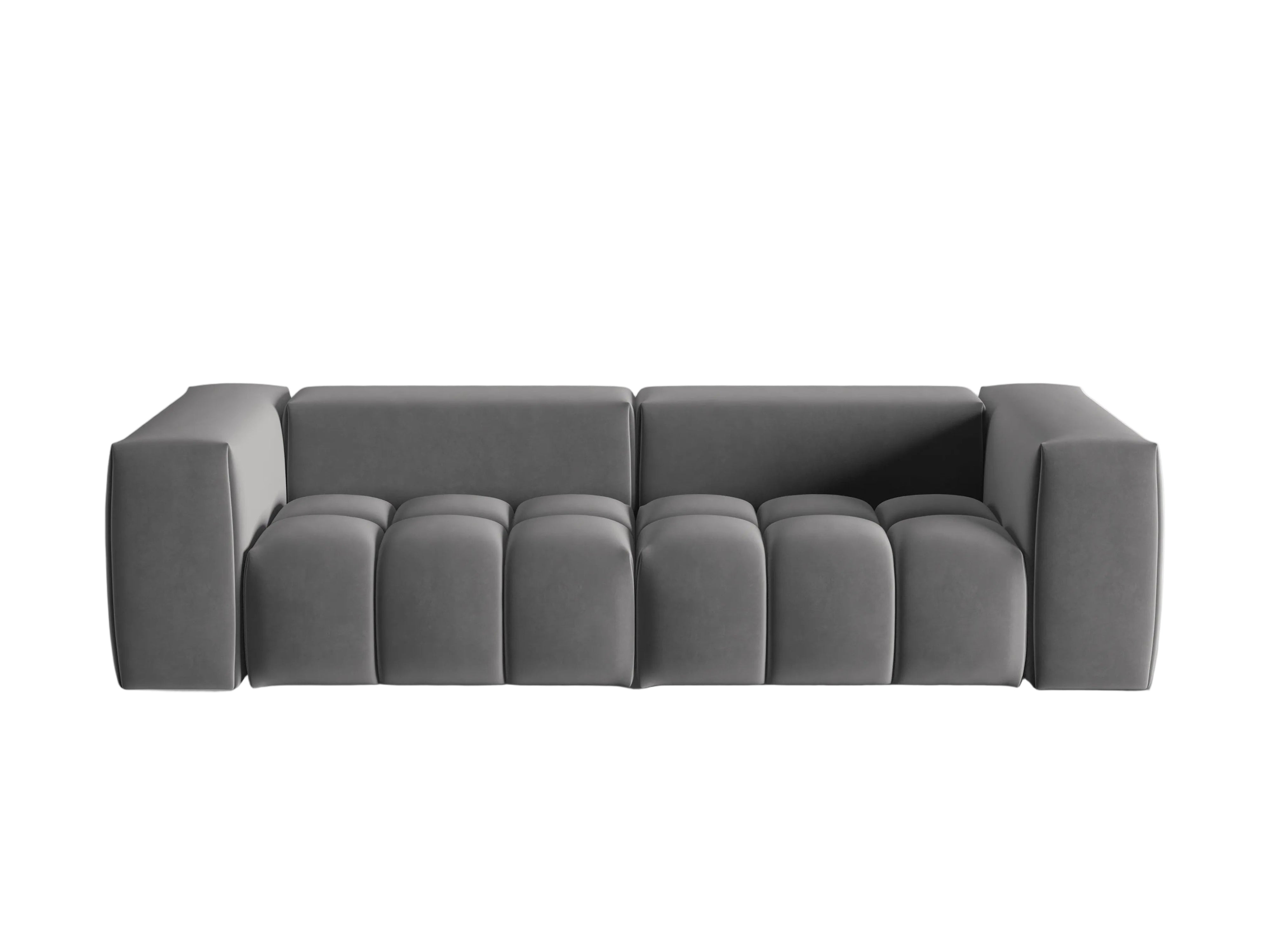 Sofa sametová 3-osobová VERONA šedá