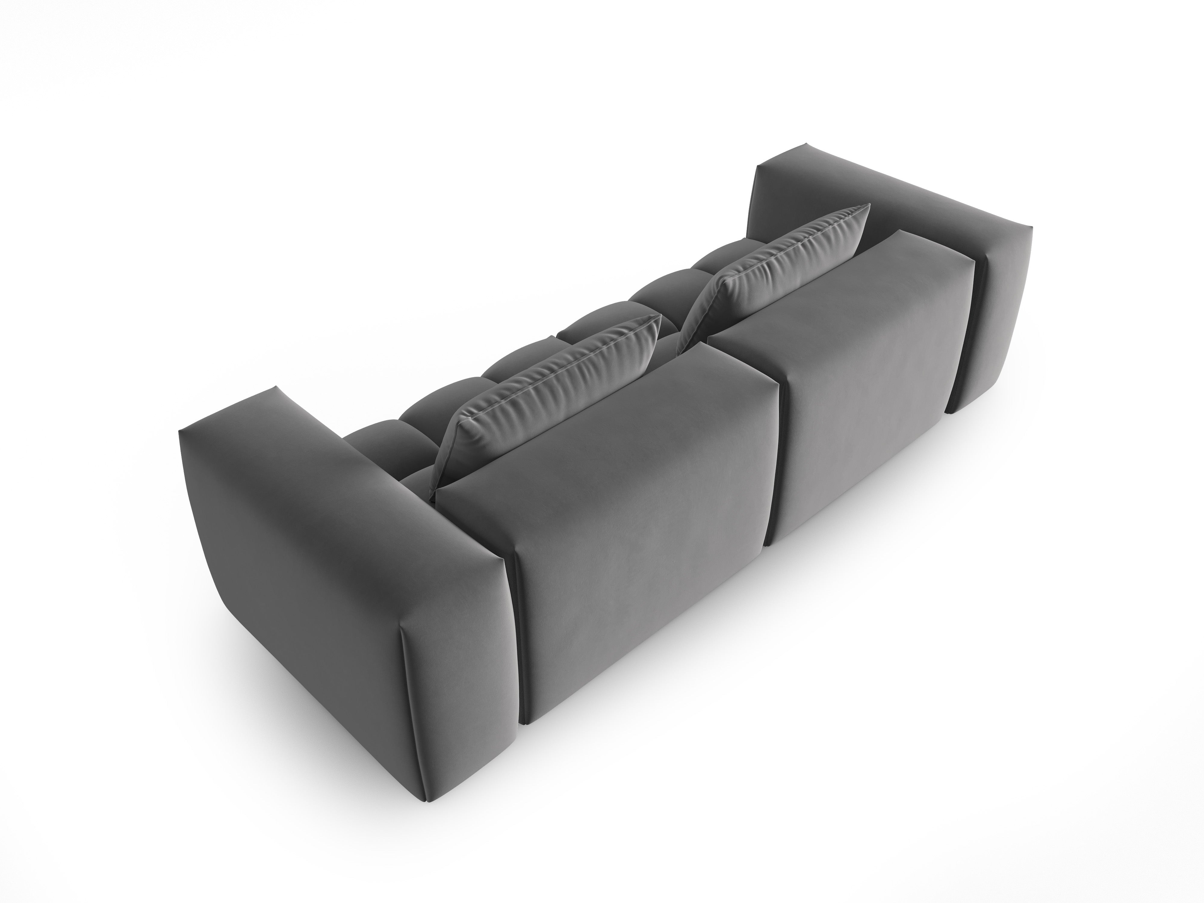 Sofa sametová 3-osobová VERONA šedá