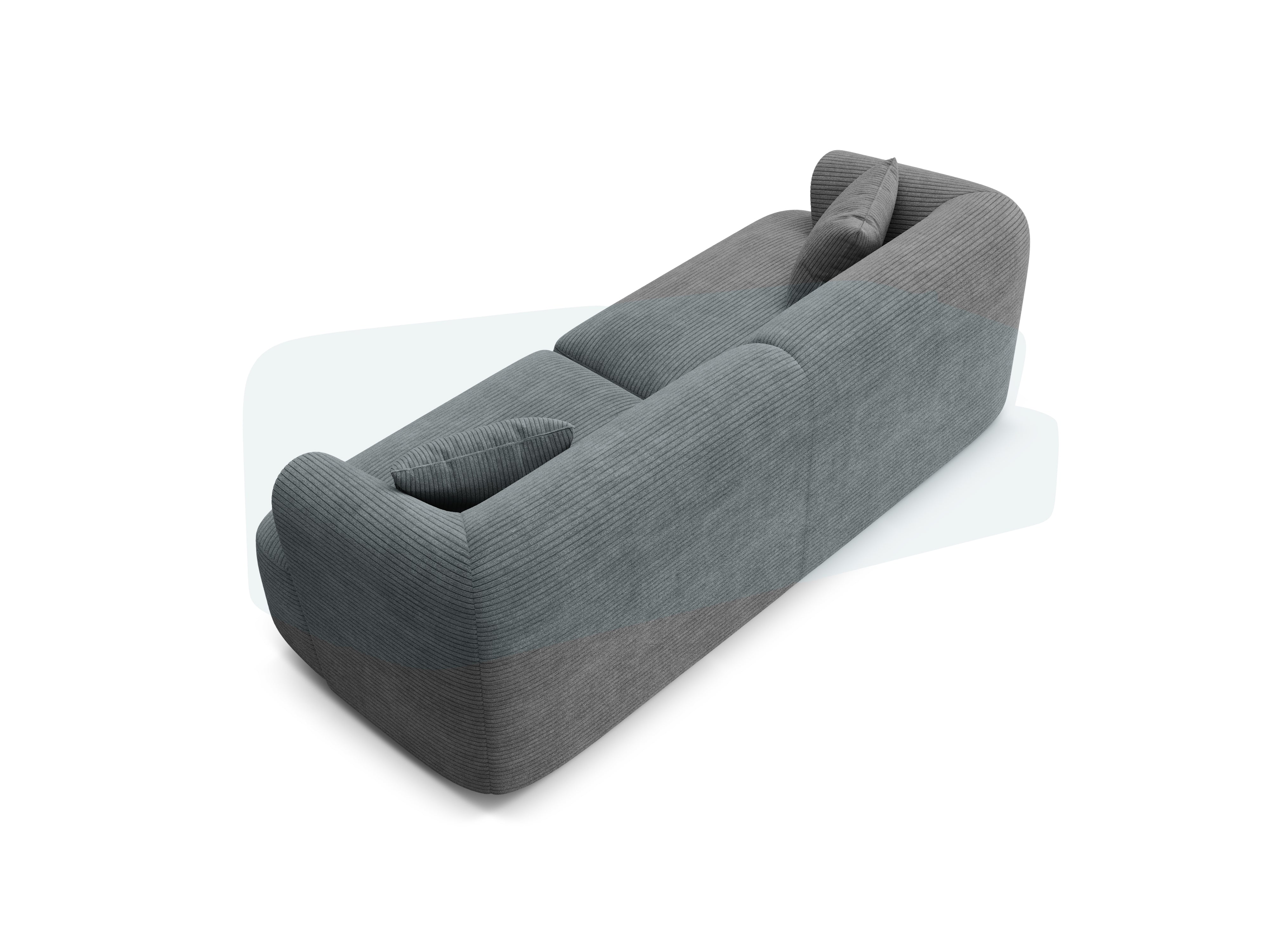 Sofa pro 3 osoby CAMPI šedý kordurovým materiálem