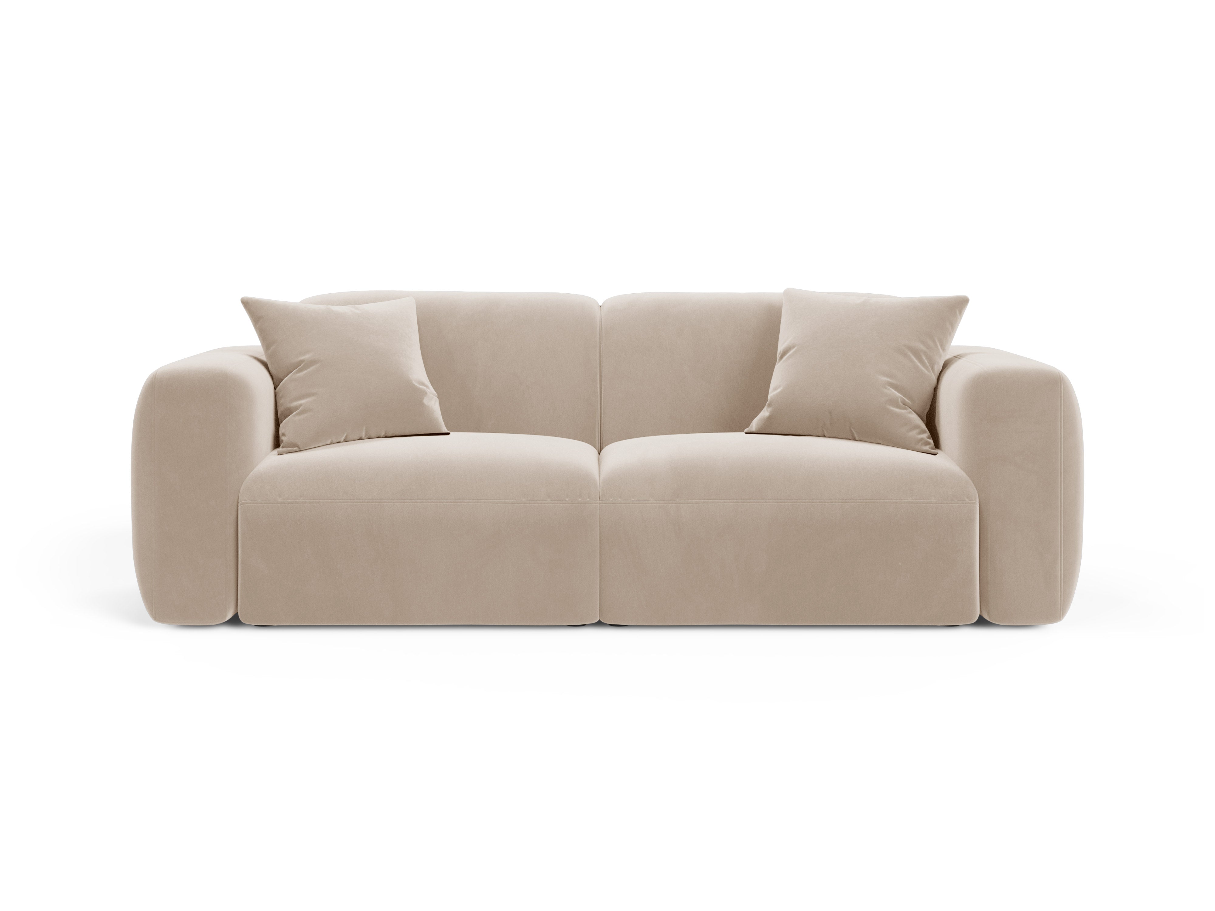 Sofa sametová 3-osobová STRINO béžová