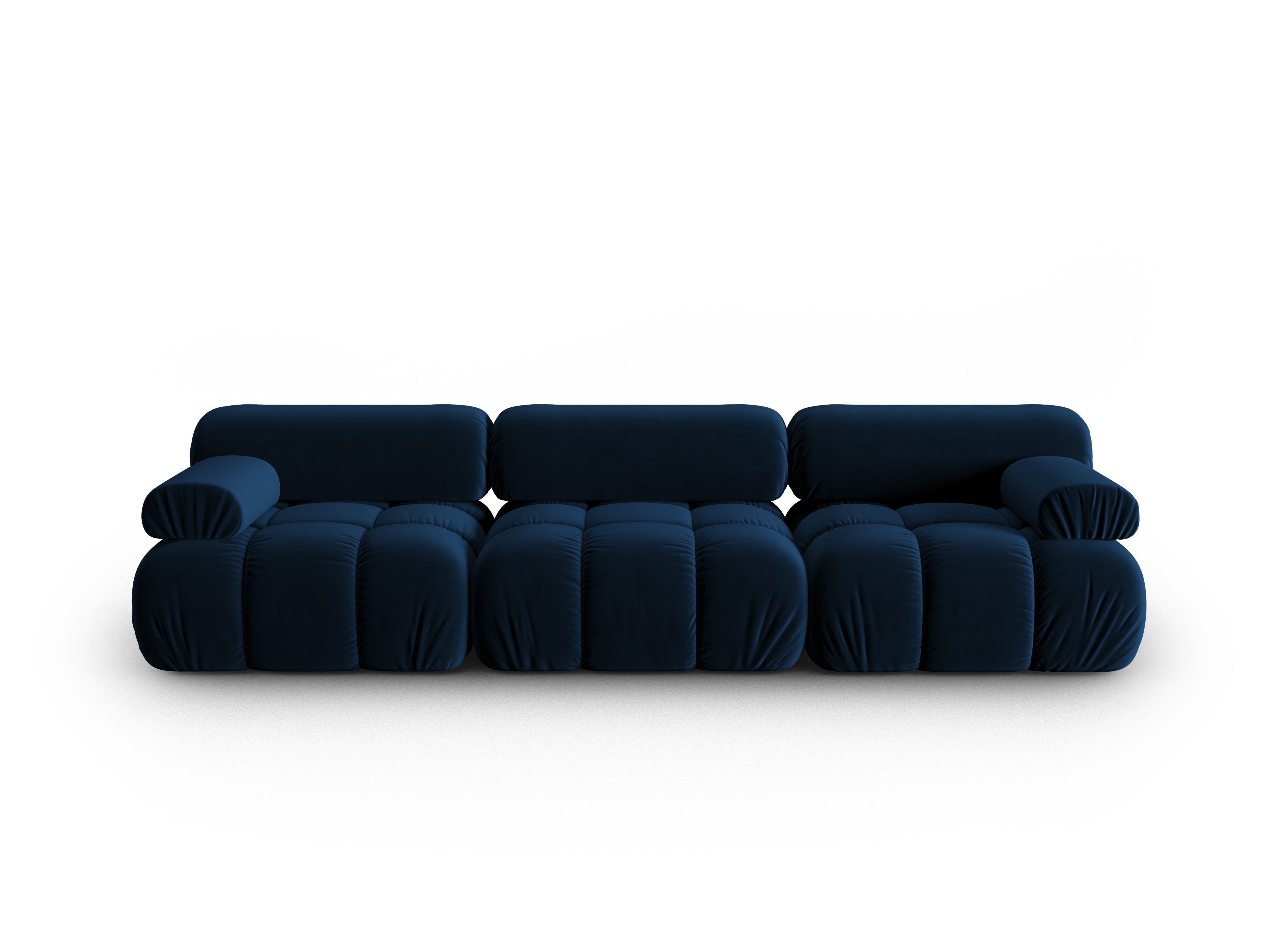 Sofa aksamitna 3-osobowa CORTINA królewski niebieski – Cosmopolitan Design
