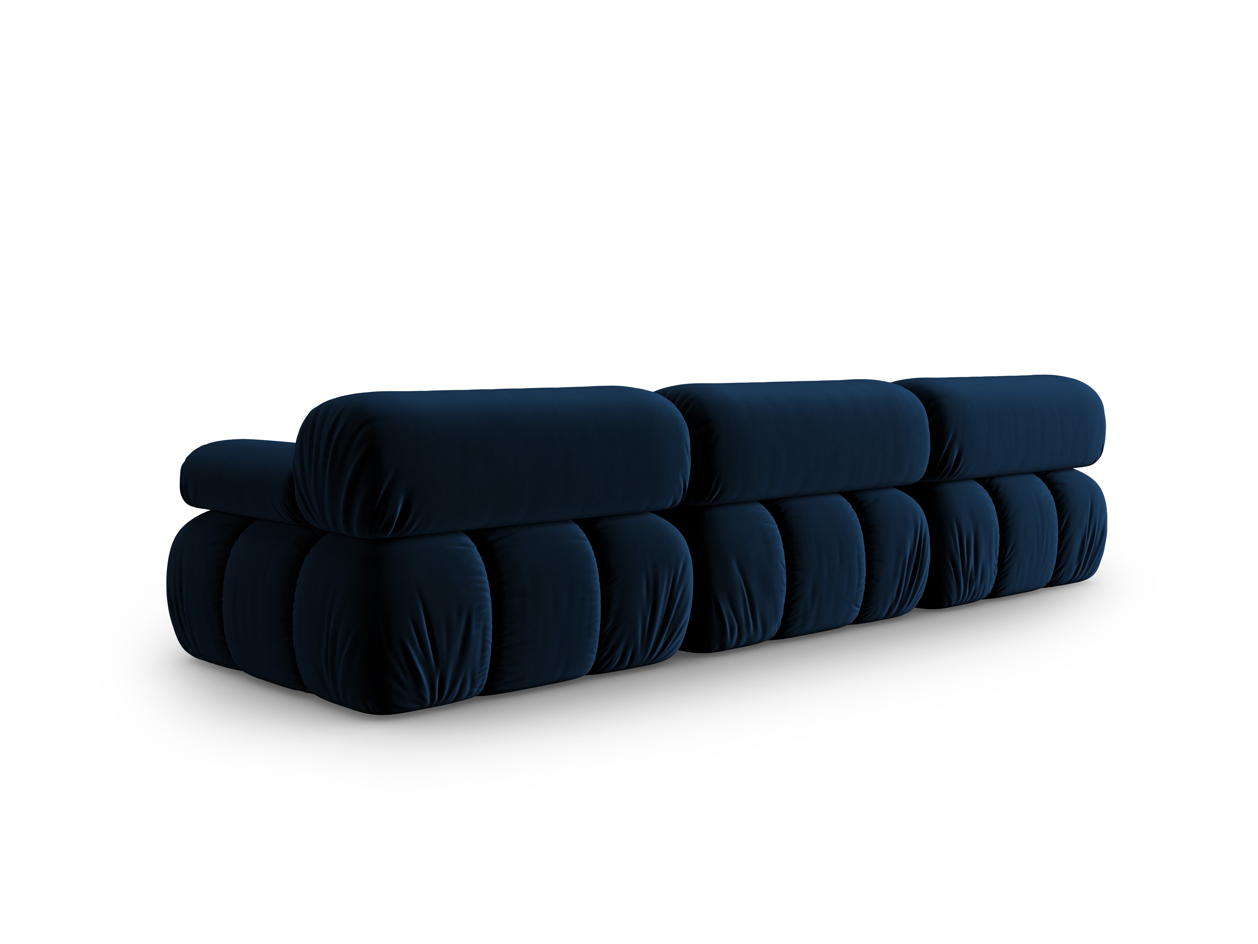 Sofa aksamitna 3-osobowa CORTINA królewski niebieski – Cosmopolitan Design
