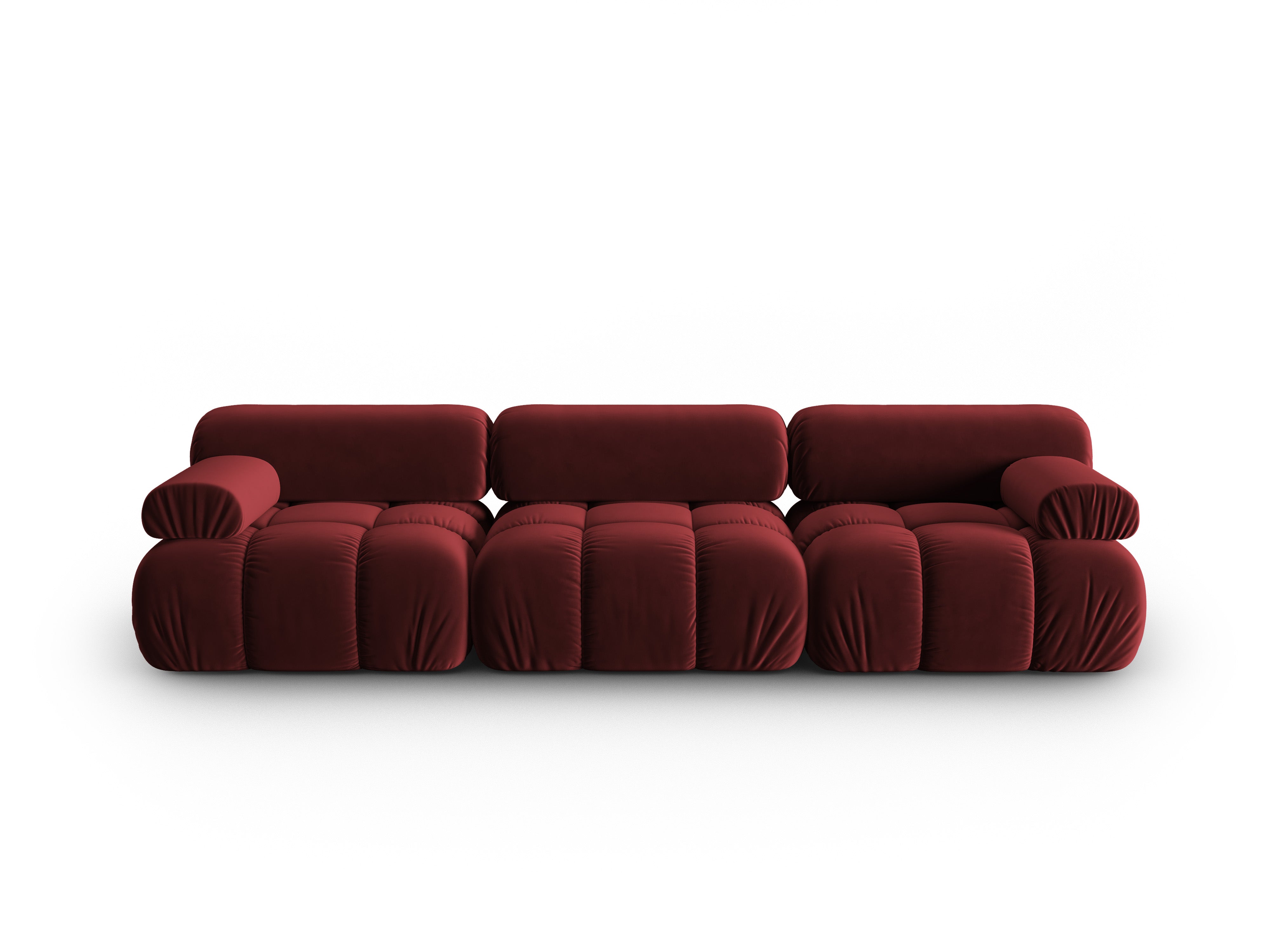 CORTINA 3-Seater Velvet Sofa in Wine Red