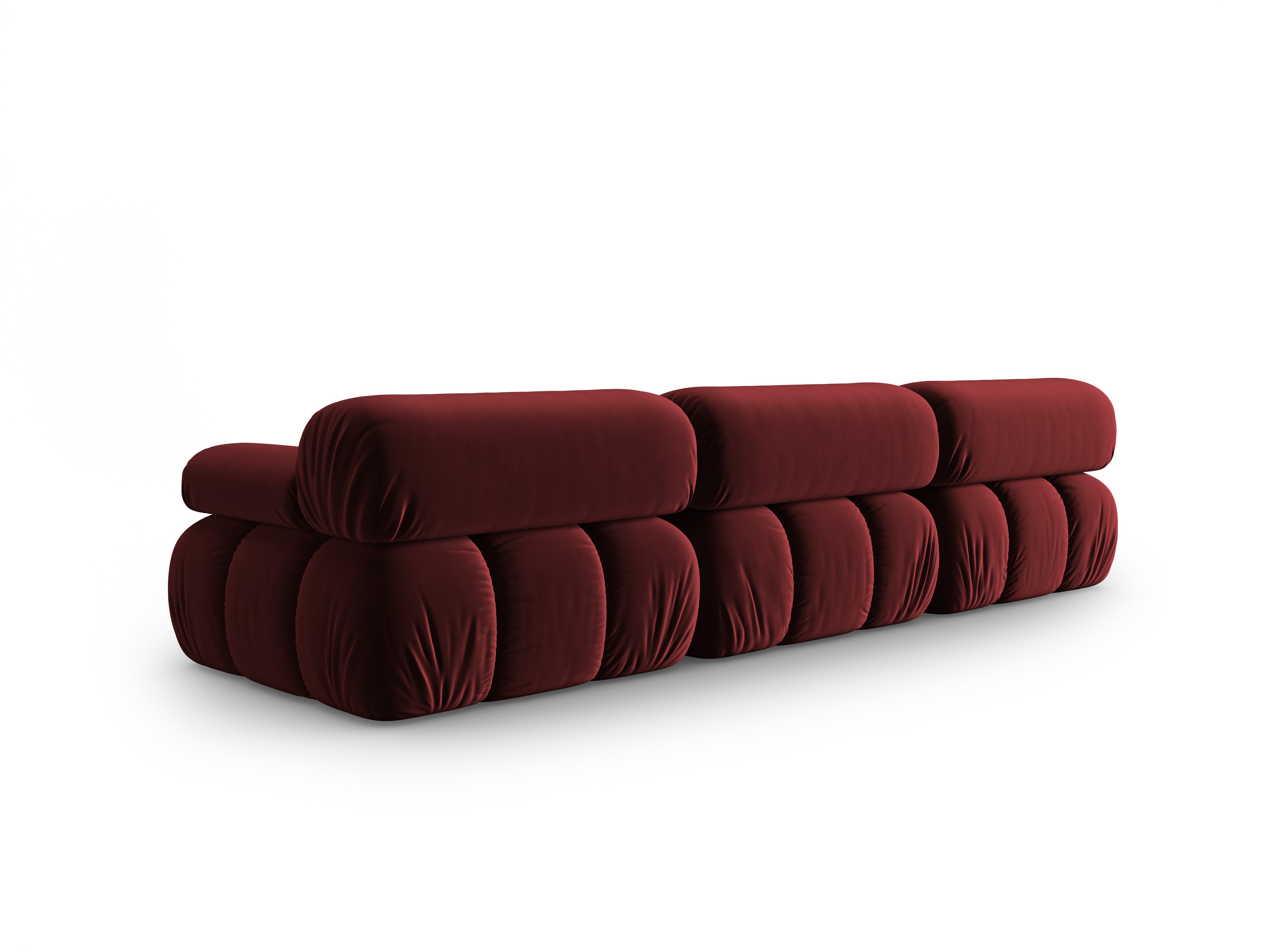 CORTINA 3-Seater Velvet Sofa in Wine Red