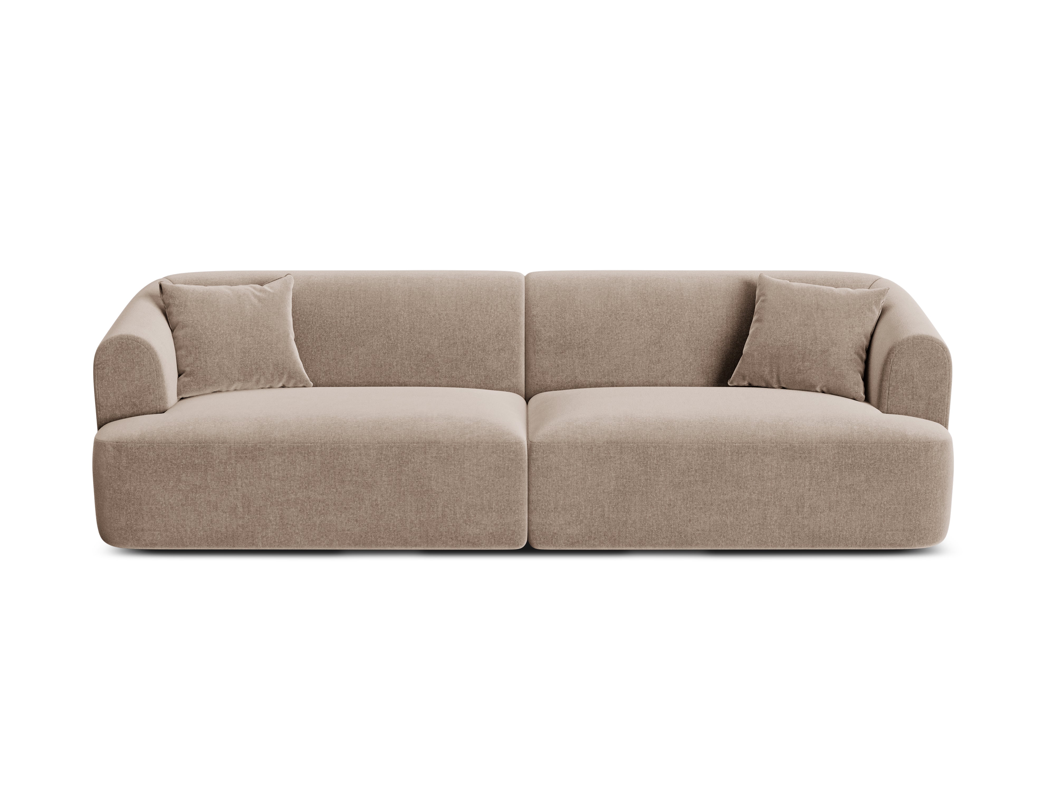 Sofa sametová 4-osobová CAMPI tmavě béžová
