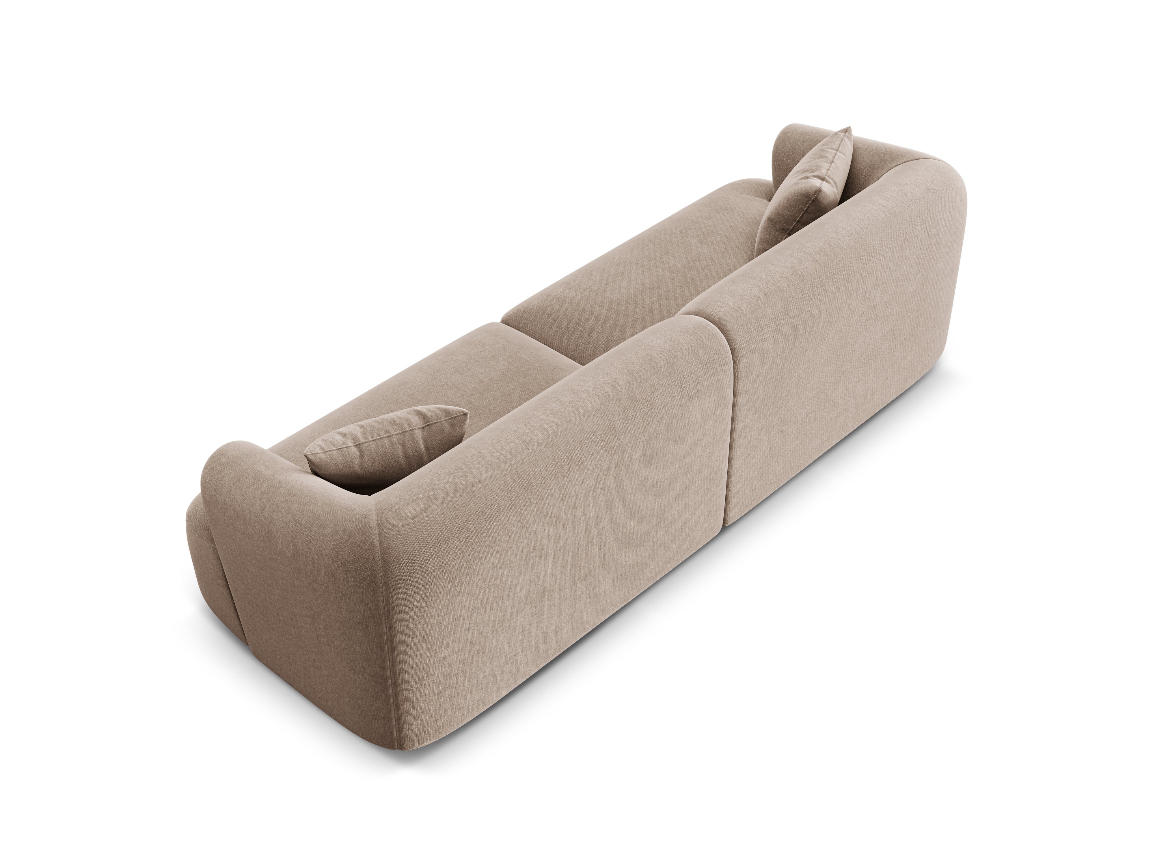Sofa sametová 4-osobová CAMPI tmavě béžová