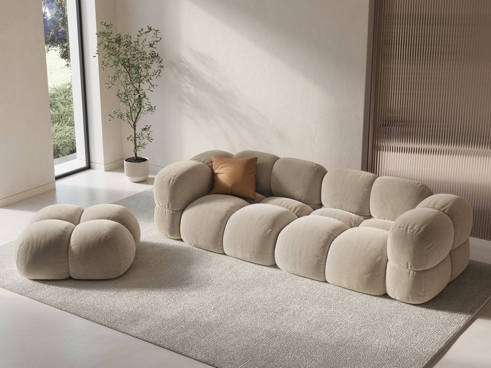Sofa pro 4 osoby sametová LORETTO béžová