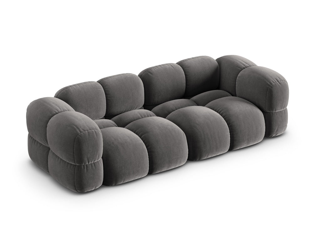 Sofa pro 4 osoby sametová LORETTO šedá