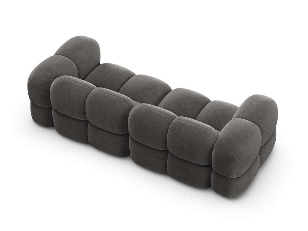 Sofa pro 4 osoby sametová LORETTO šedá