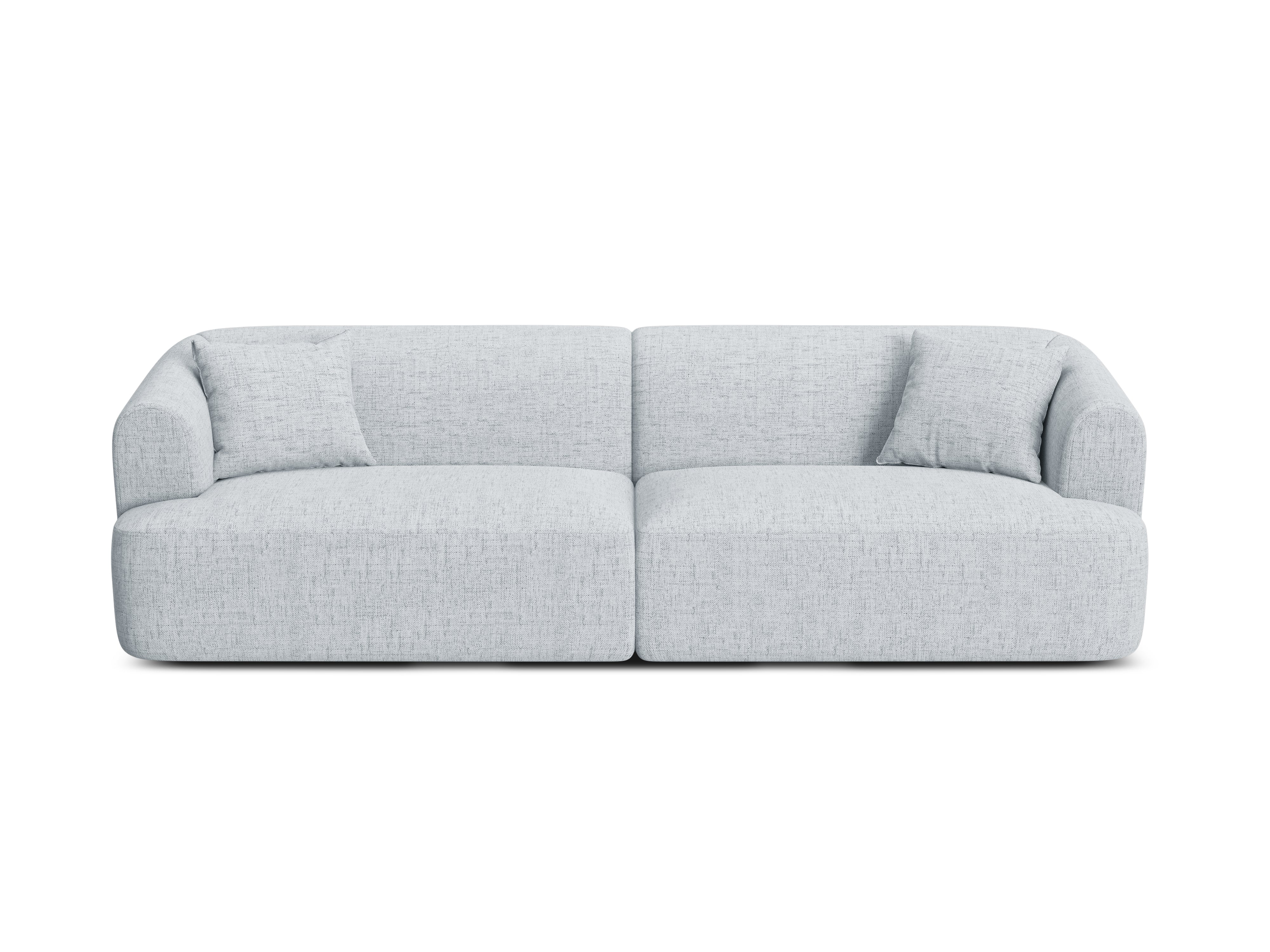 4-seater CAMPI light gray chenille sofa