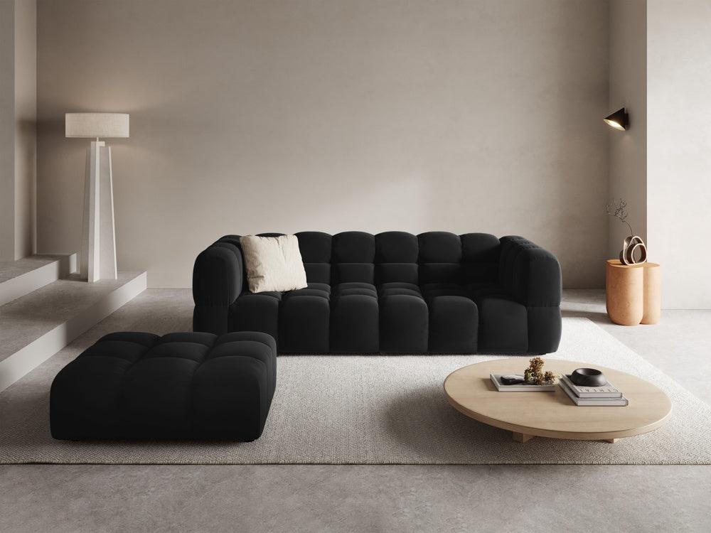 Sofa sametová 4-osobová SKY černá