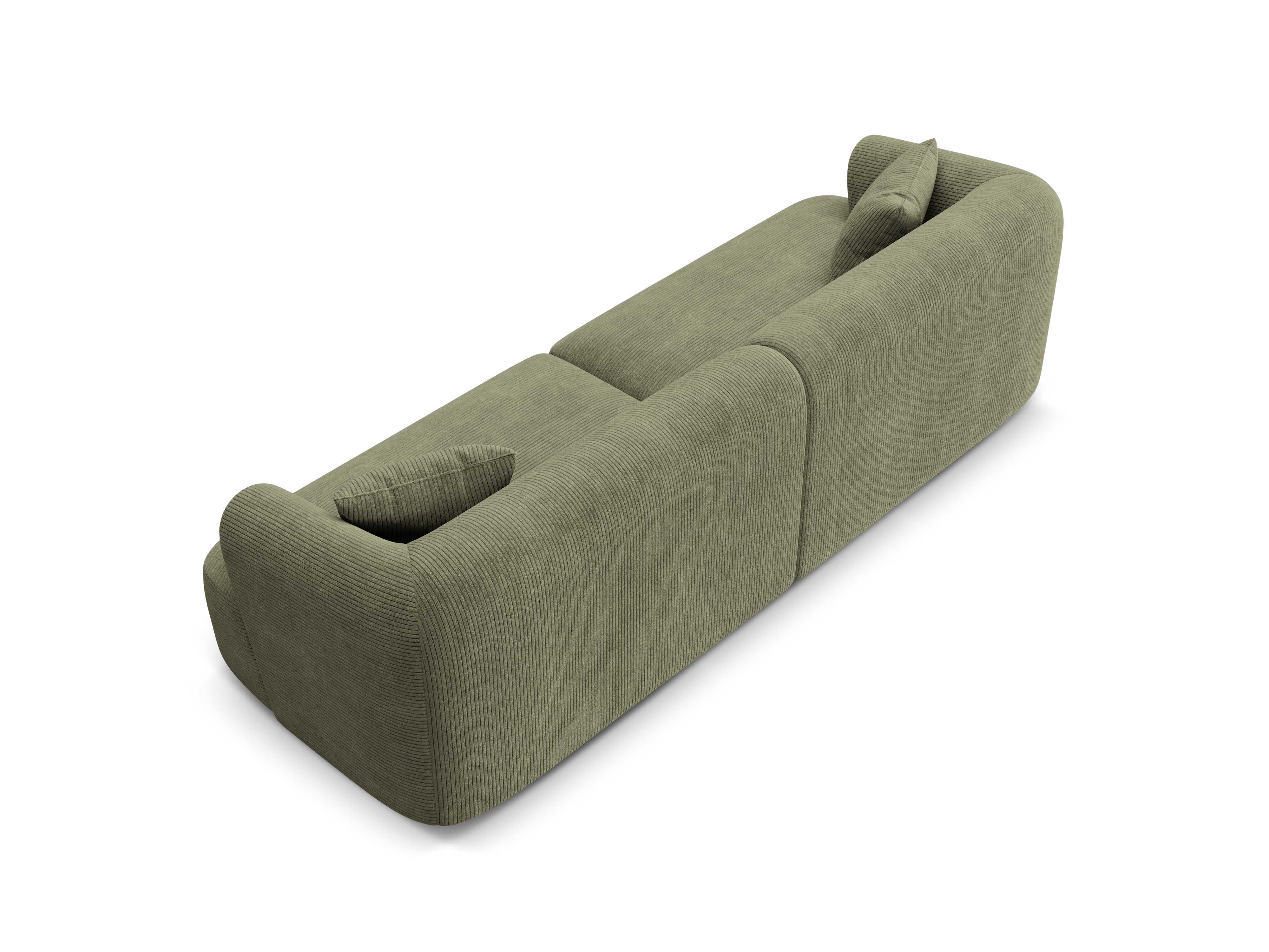 4-seater CAMPI green corduroy sofa