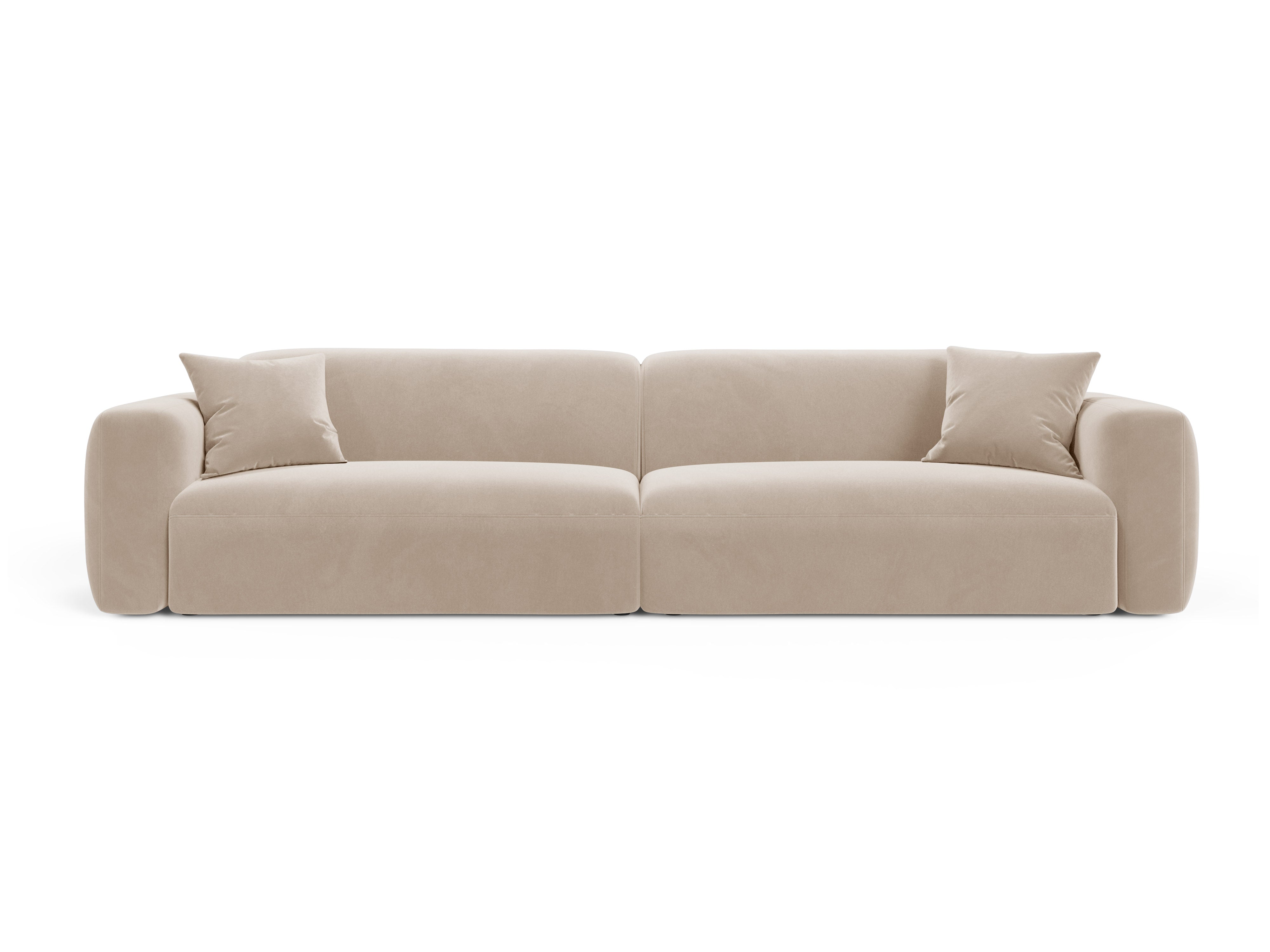 Sofa sametová 4-osobová STRINO béžová