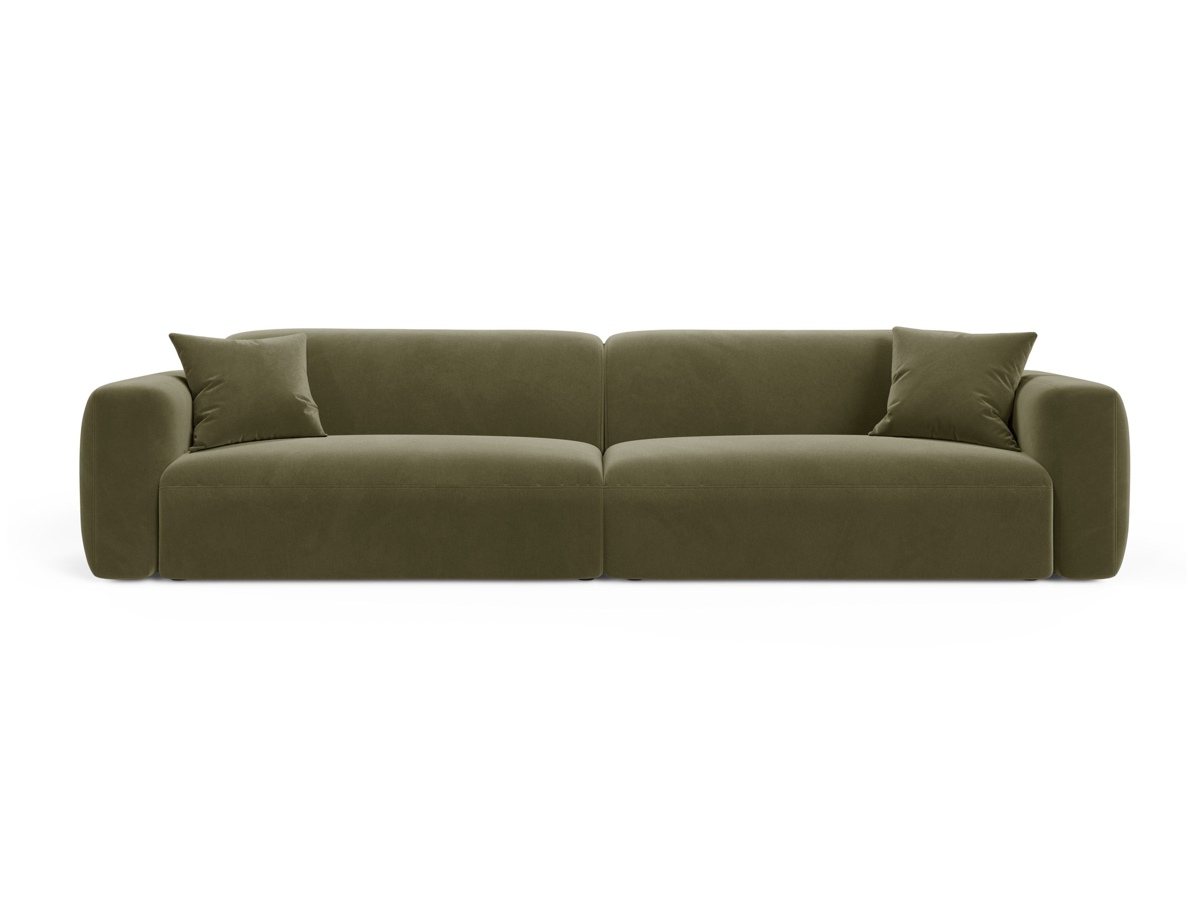 Sofa sametová 4-osobová STRINO zelená