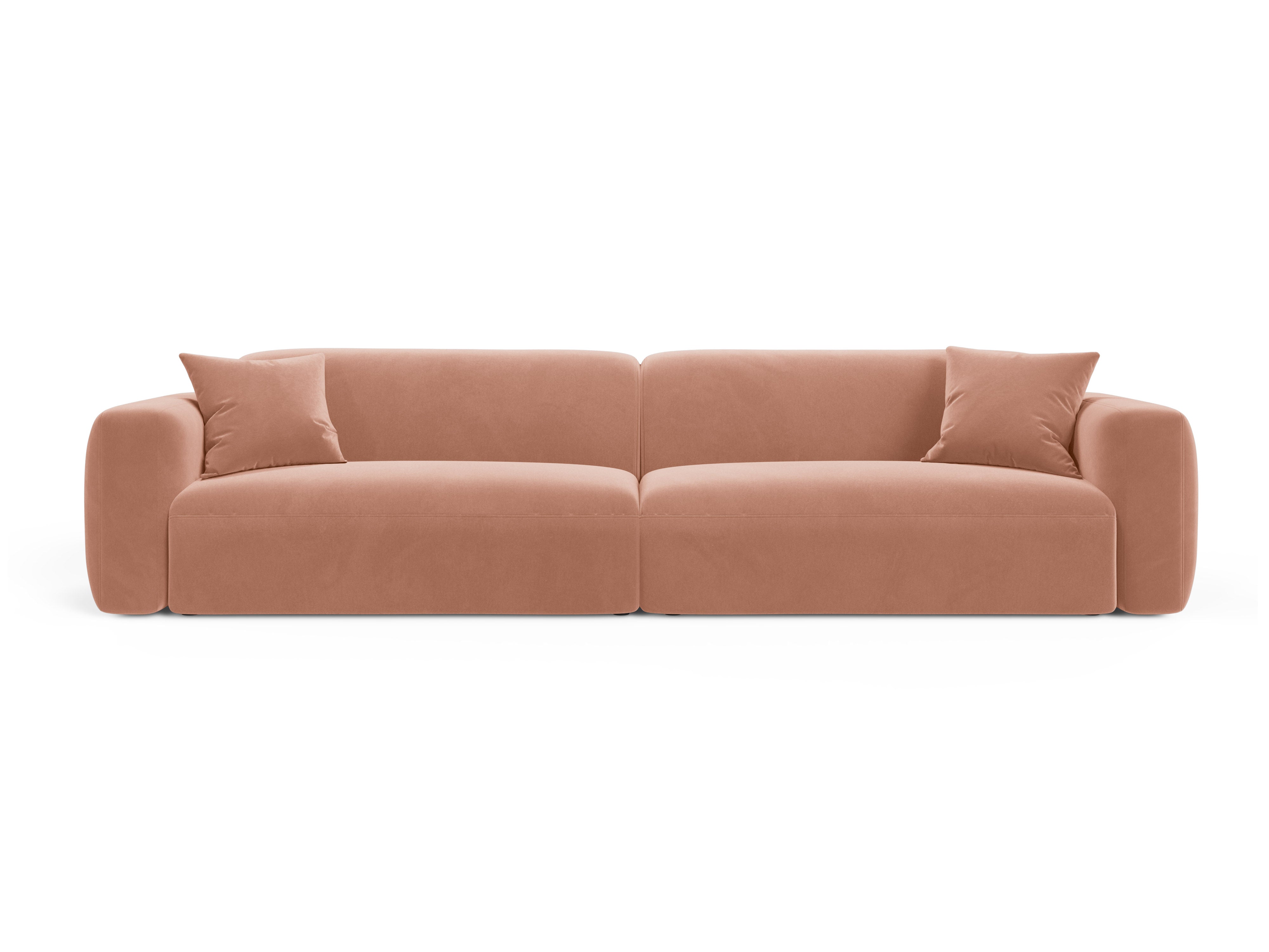 Sofa sametová 4-osobová STRINO růžová