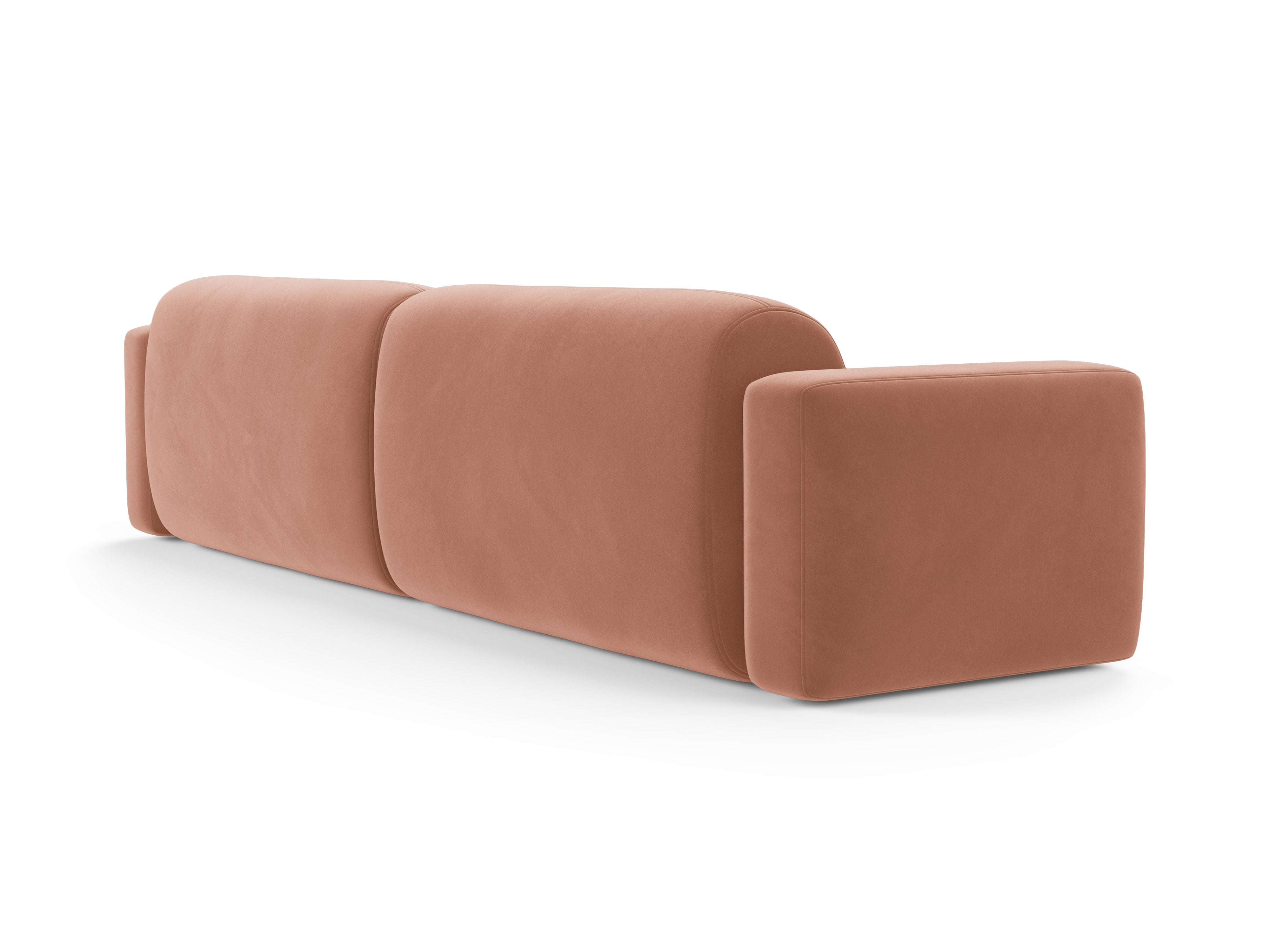 Sofa sametová 4-osobová STRINO růžová
