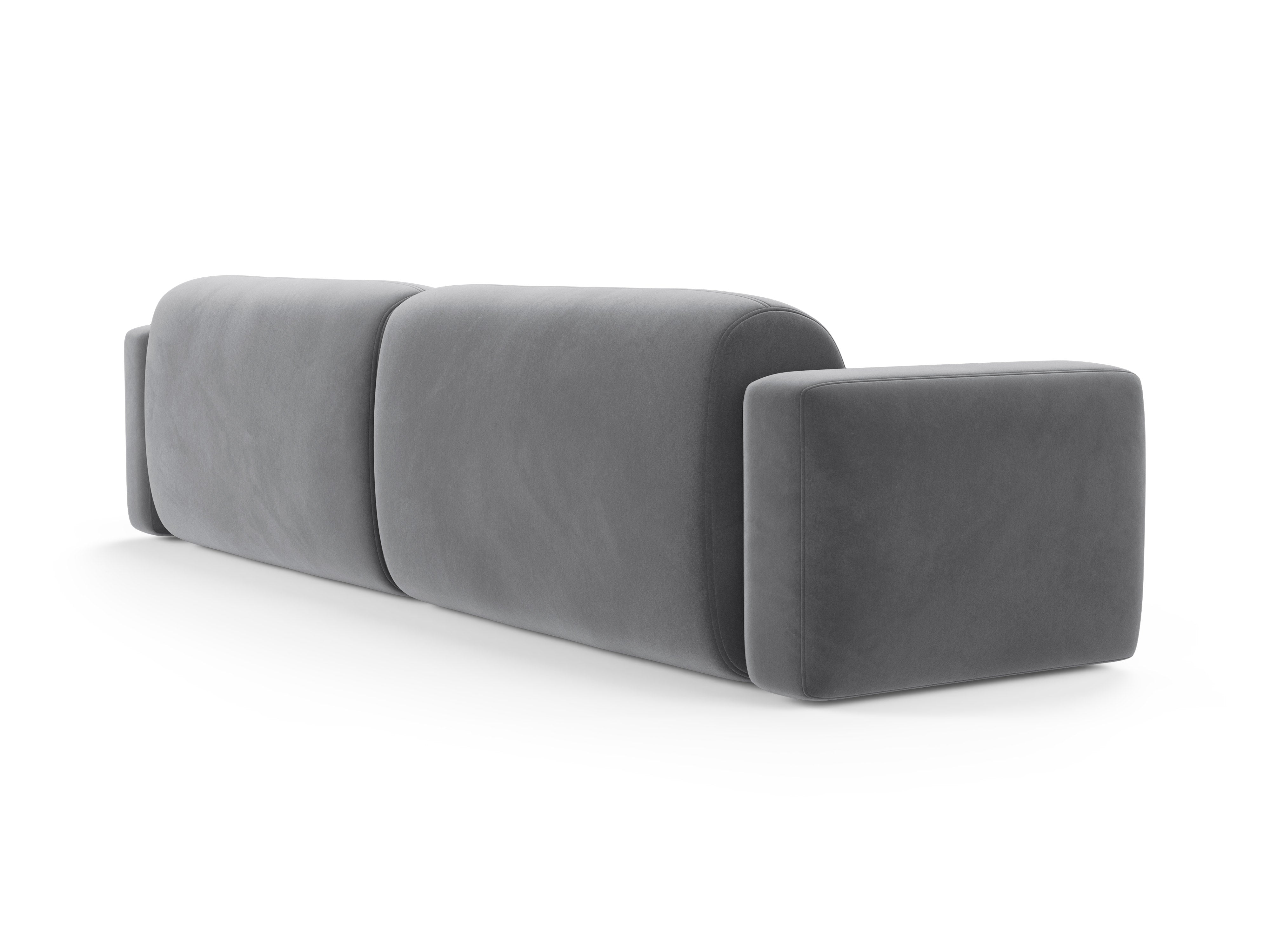 Sofa sametová 4-osobová STRINO šedá