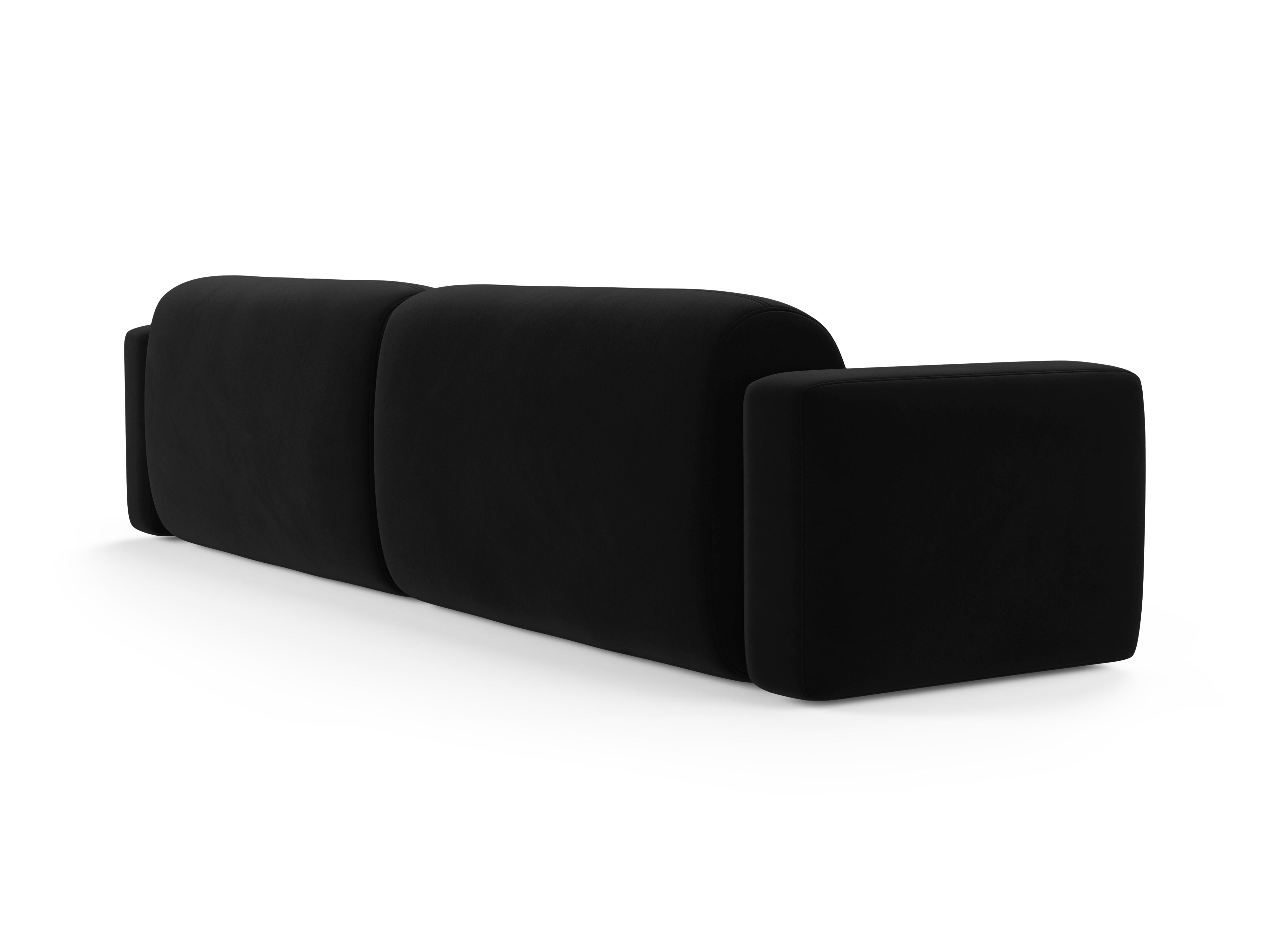 Sofa sametová 4-osobová STRINO černá