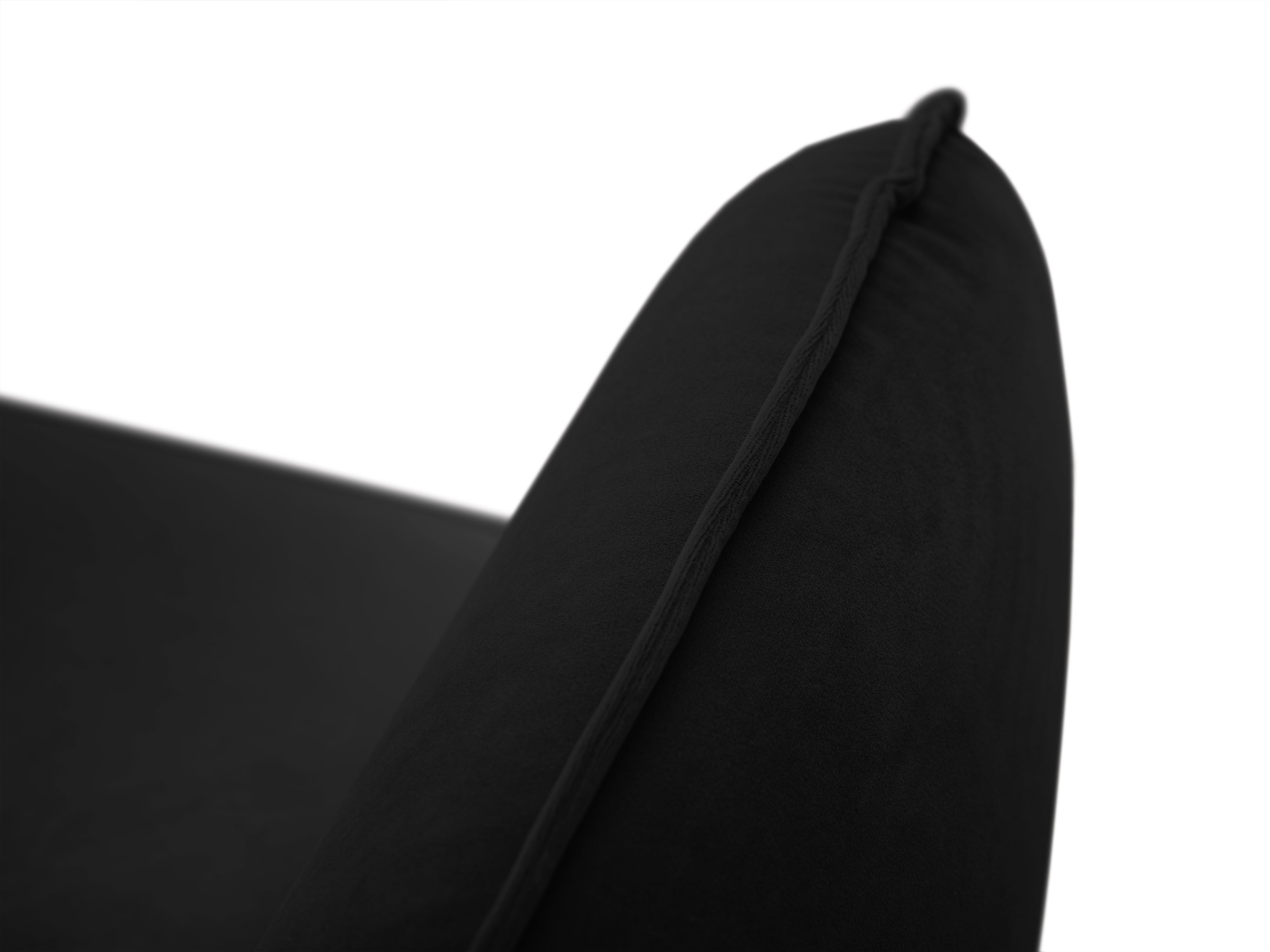Sofa sametová 4-osobová VIENNA černá se zlatým podstavcem